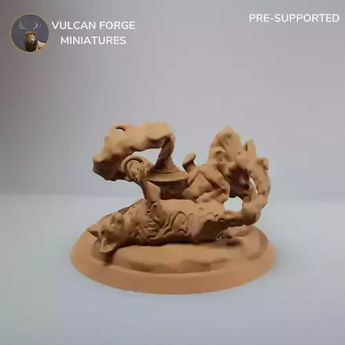 Genie cat spirit from lamp lying on back pre supported