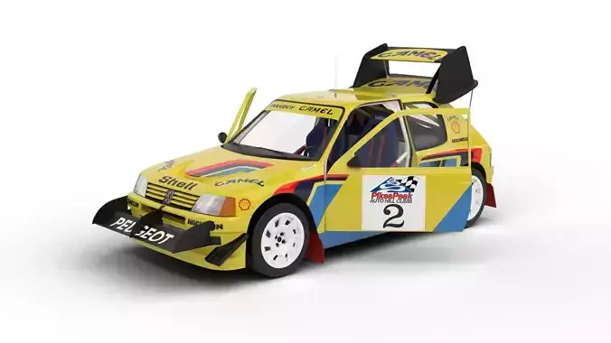 Peugeot 205  T16 Turbo Pikes Peak 1987 HQ 3d model 3D model