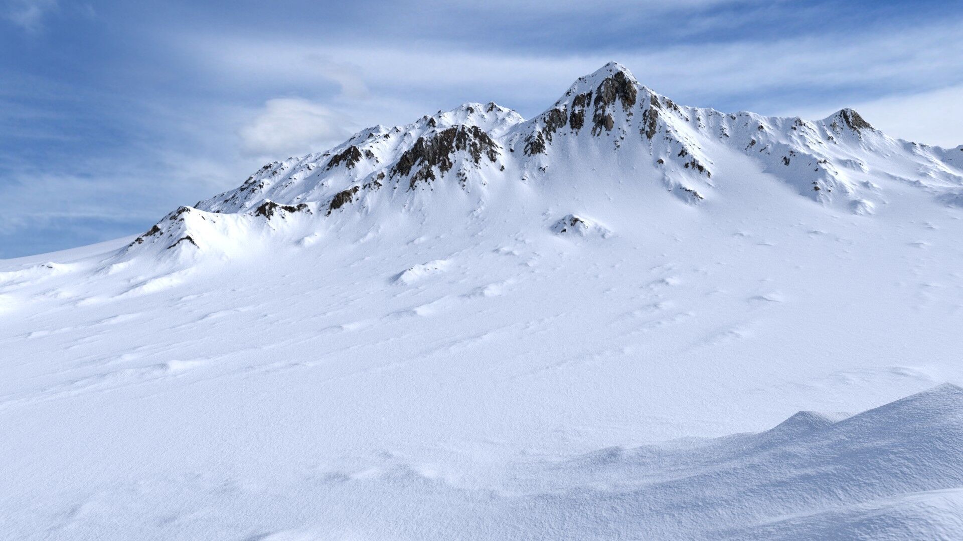 Snow Mountain 01 Low-poly 3D model_4