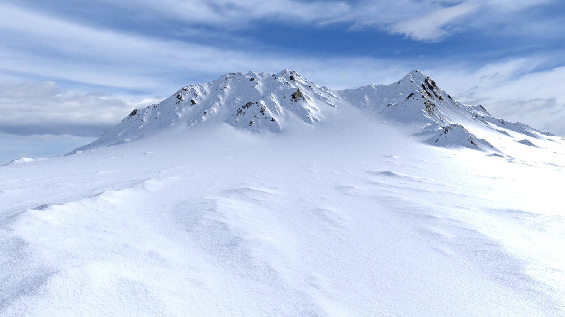 Snow Mountain 01 Low-poly 3D model_3