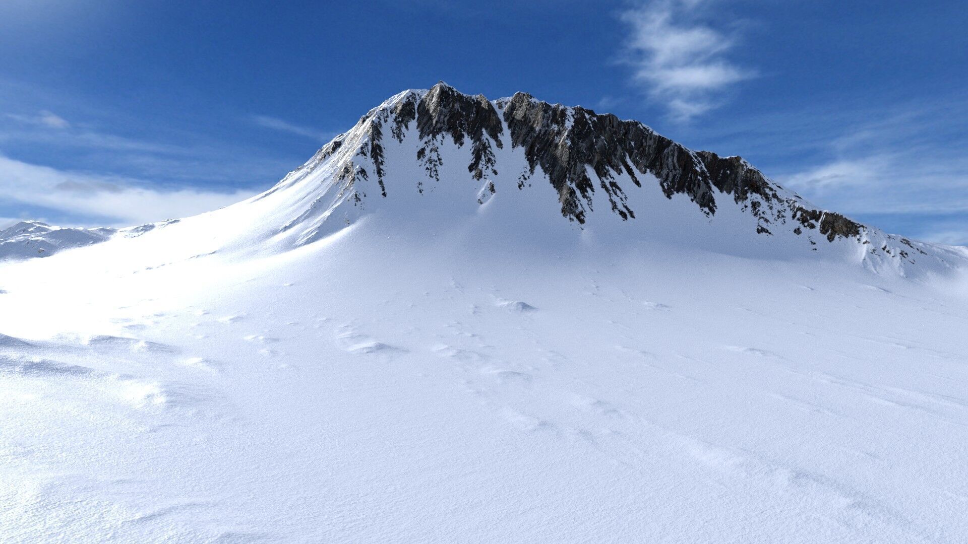 Snow Mountain 01 Low-poly 3D model_2