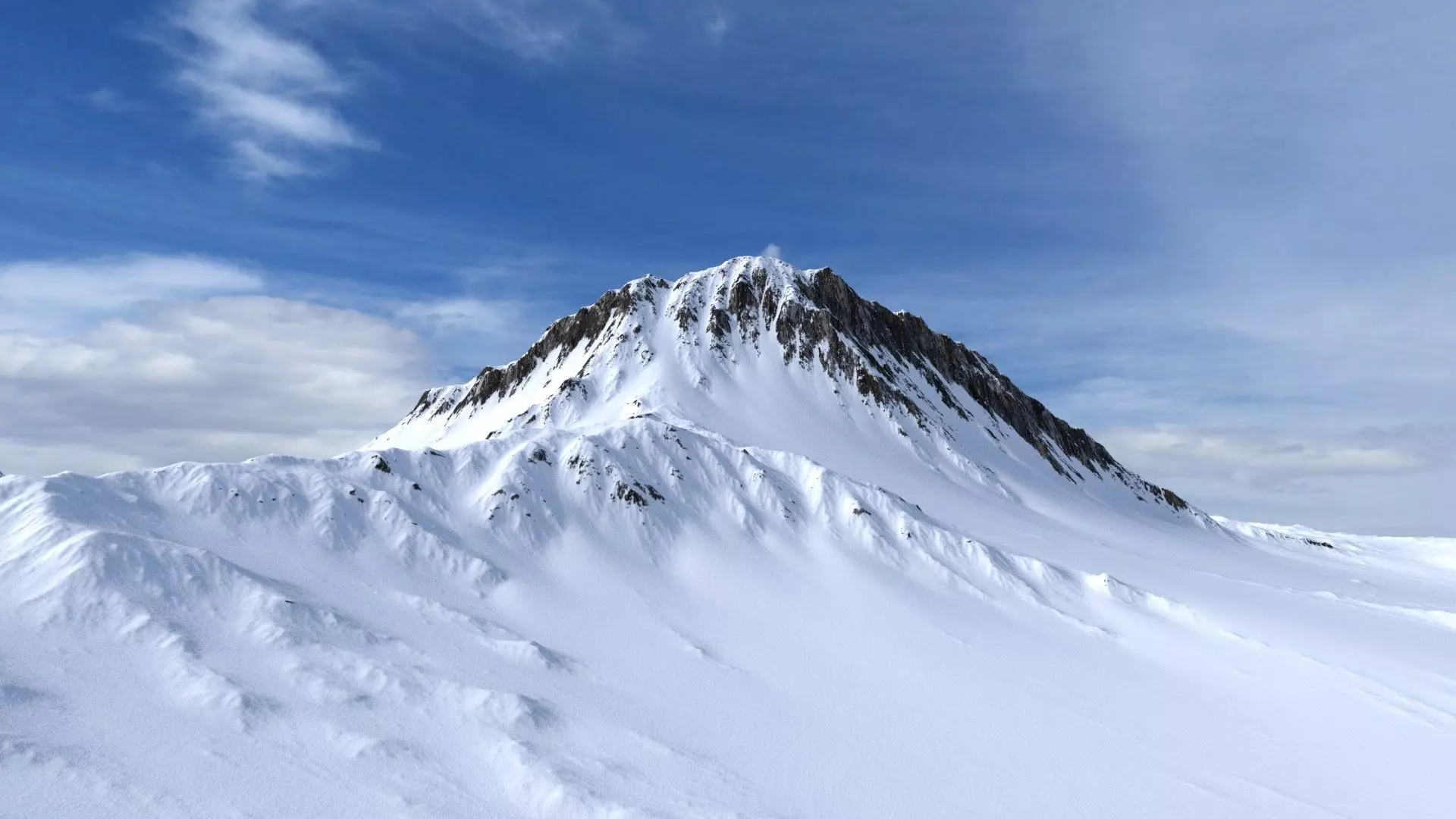 Snow Mountain 01 Low-poly 3D model_0