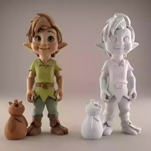 Cute Elf Boy STL File Fantasy Character for Decoration 3D print model