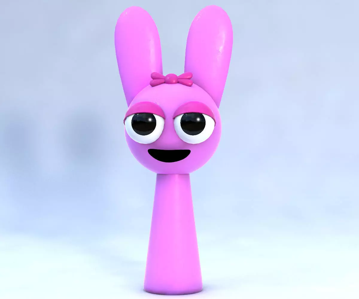 Pinki Sprunki Incredibox 3D Character Model Low-poly 3D model