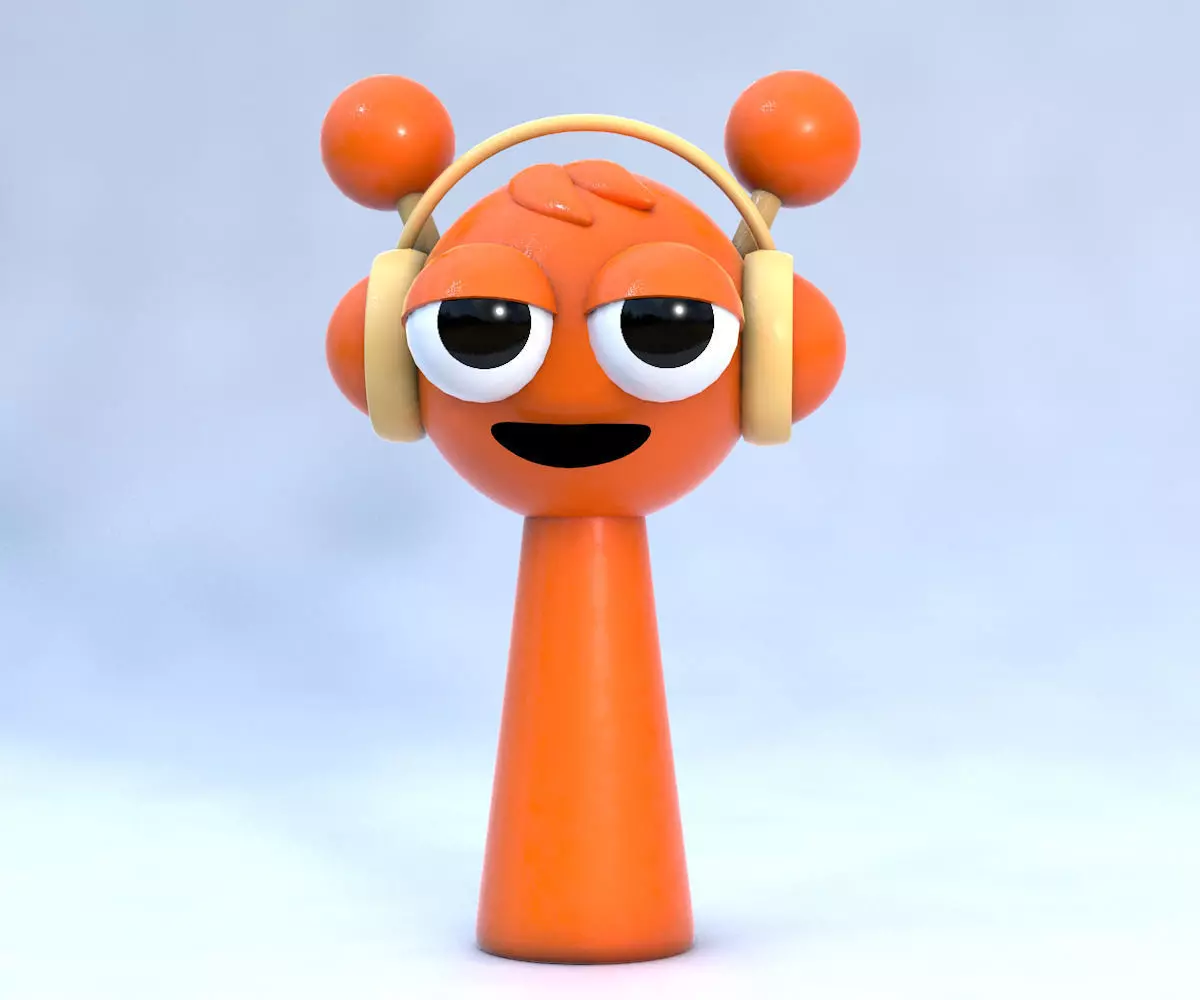 Oren Sprunki Incredibox 3D Character Model Low-poly 3D model_0