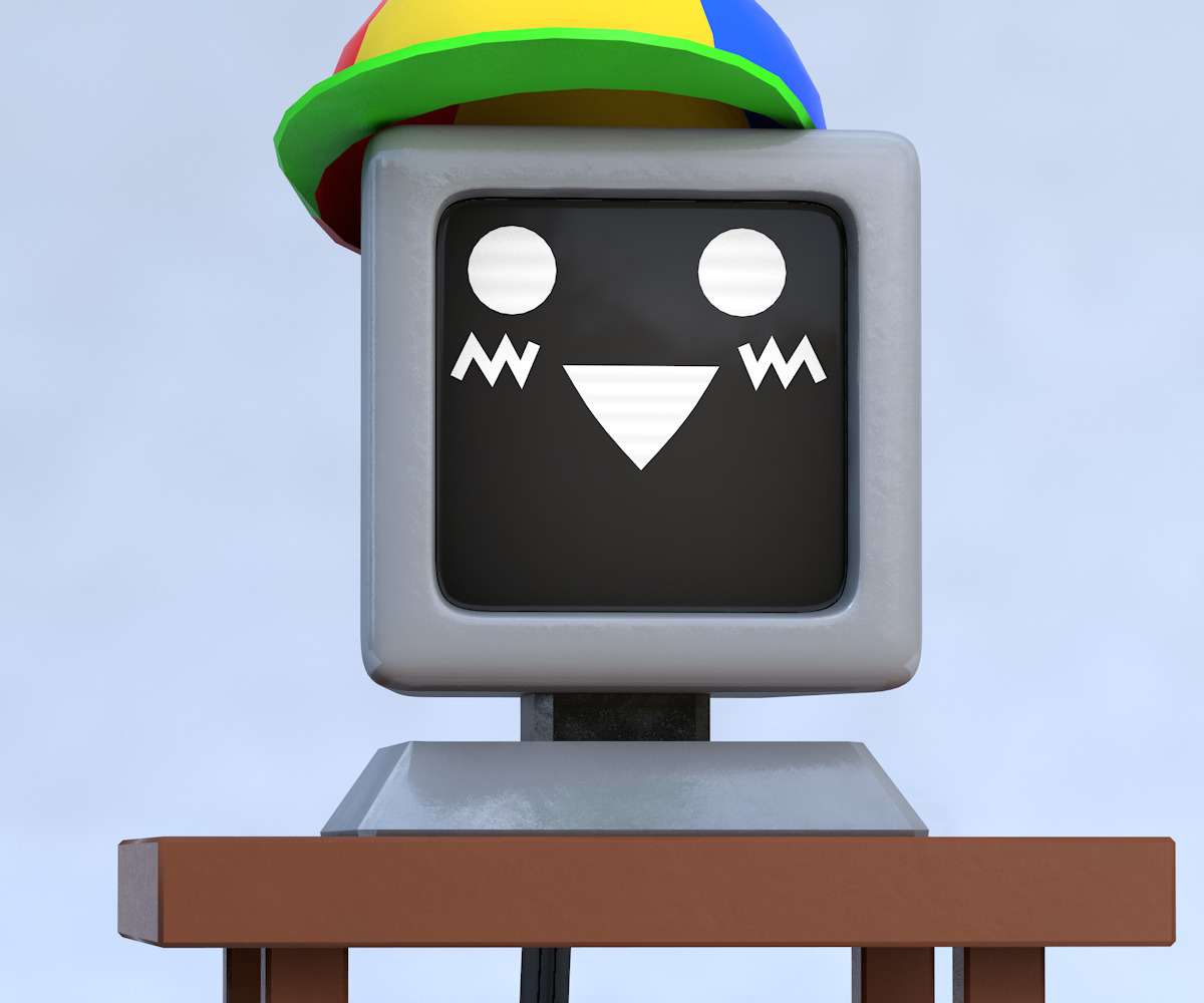 Mr Fun Computer Sprunki Incredibox 3D Character Model Low-poly 3D model_1