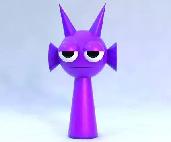Durple Sprunki Incredibox 3D Character Model