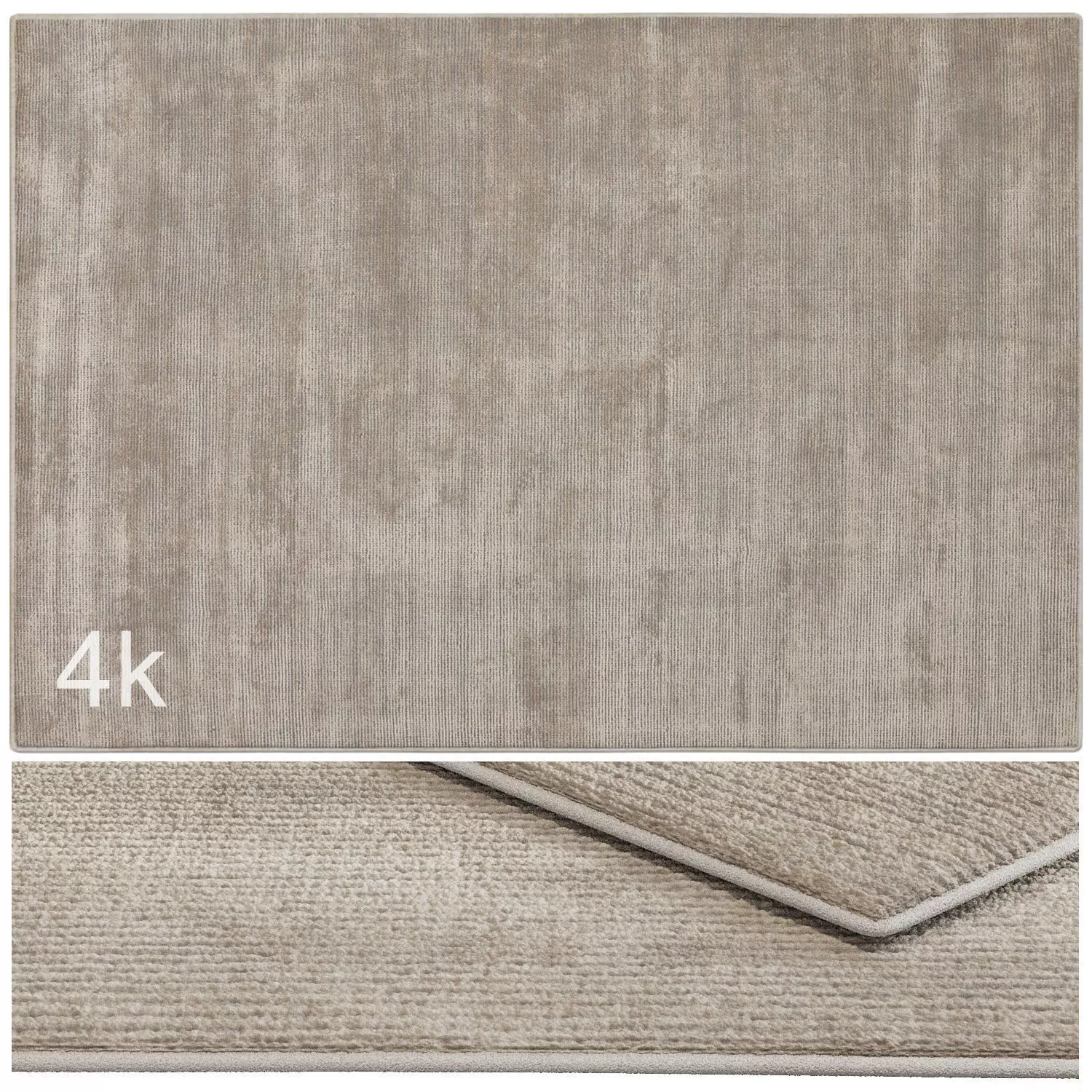 Carpet set 9101 - Wool Beige Rug - 4k 3D model_0