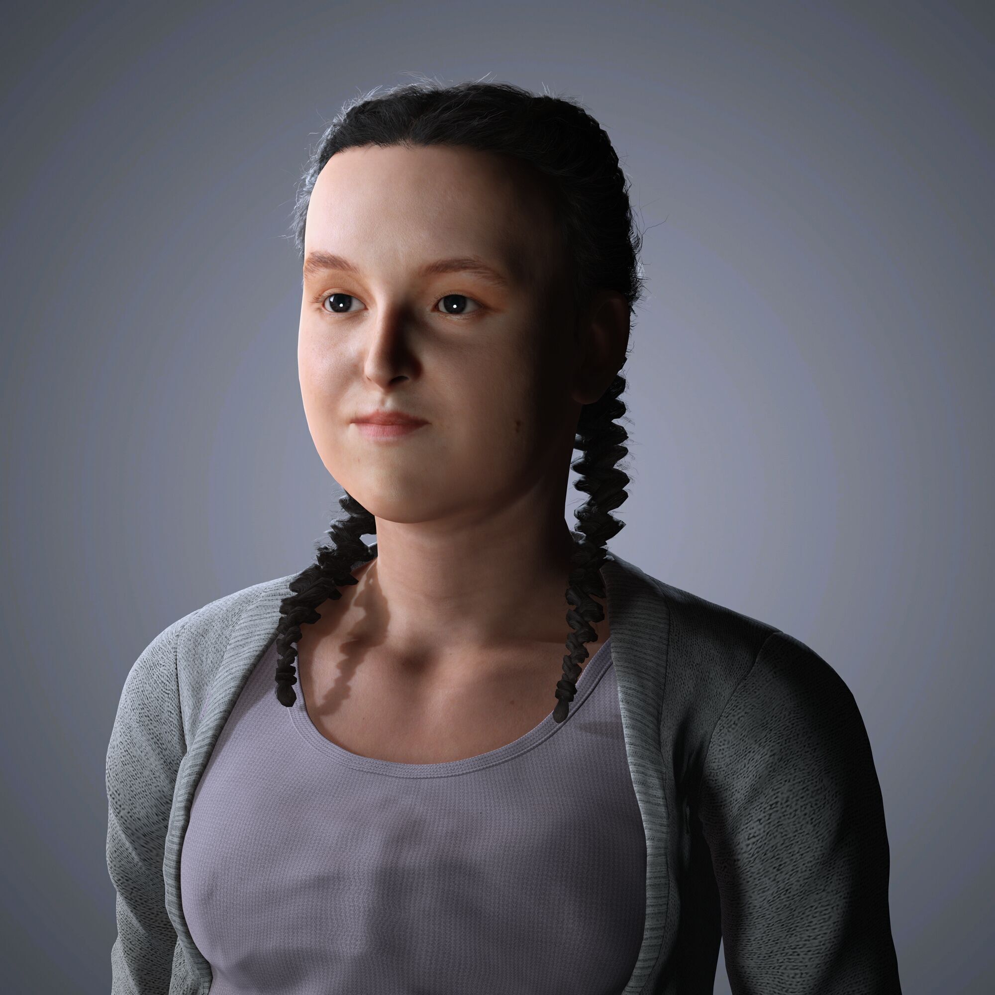 Bella Ramsey Character 3D Model Low-poly 3D model_2
