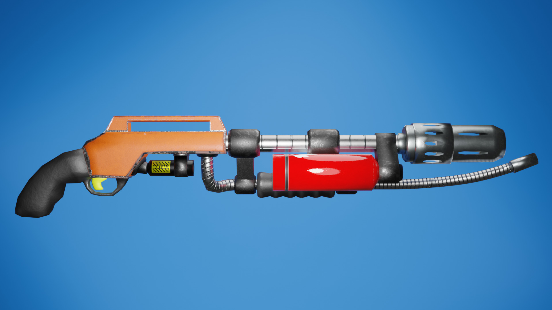 Shotgun Flamethrower  Low-poly 3D model_2