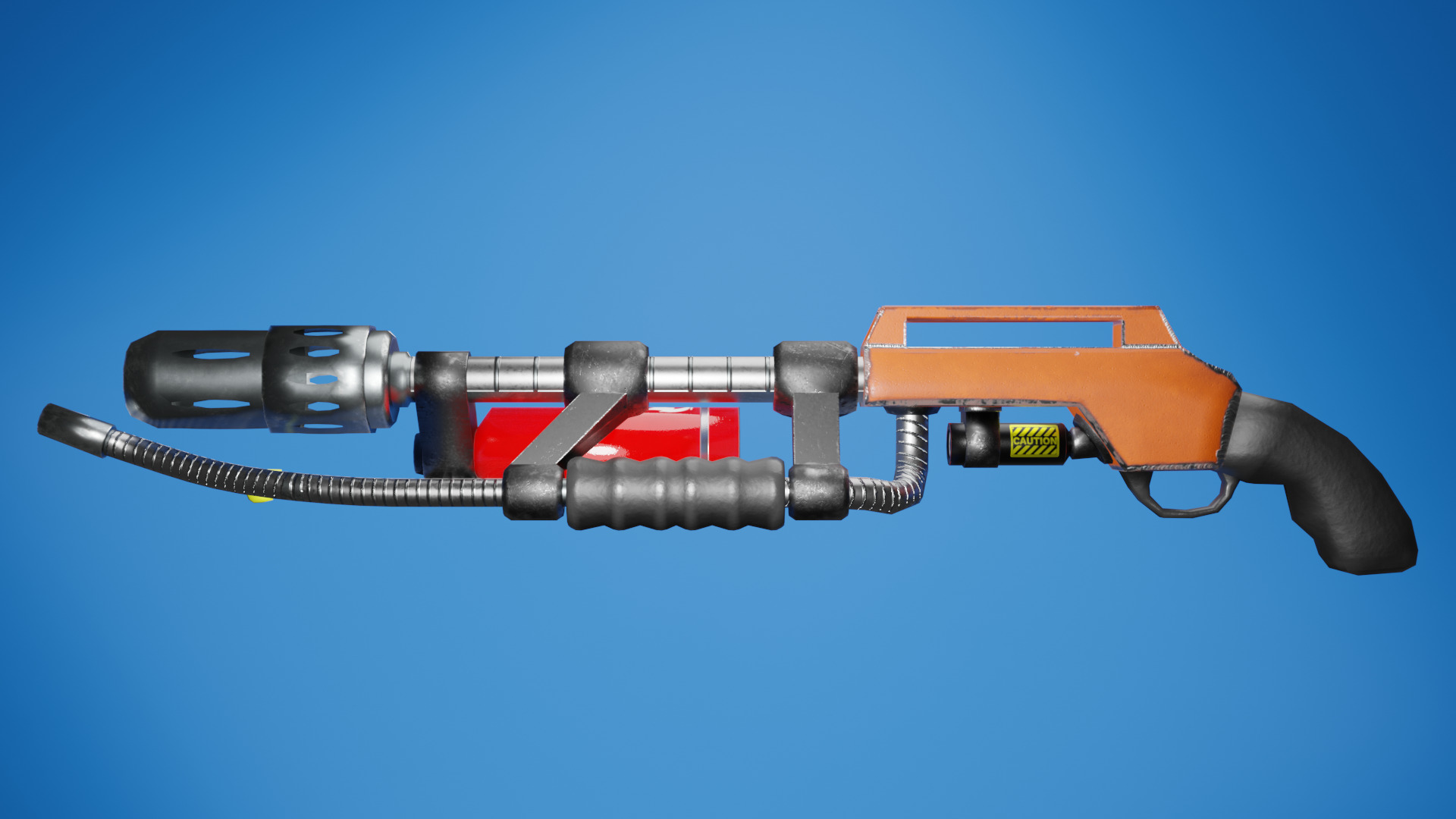 Shotgun Flamethrower  Low-poly 3D model_3