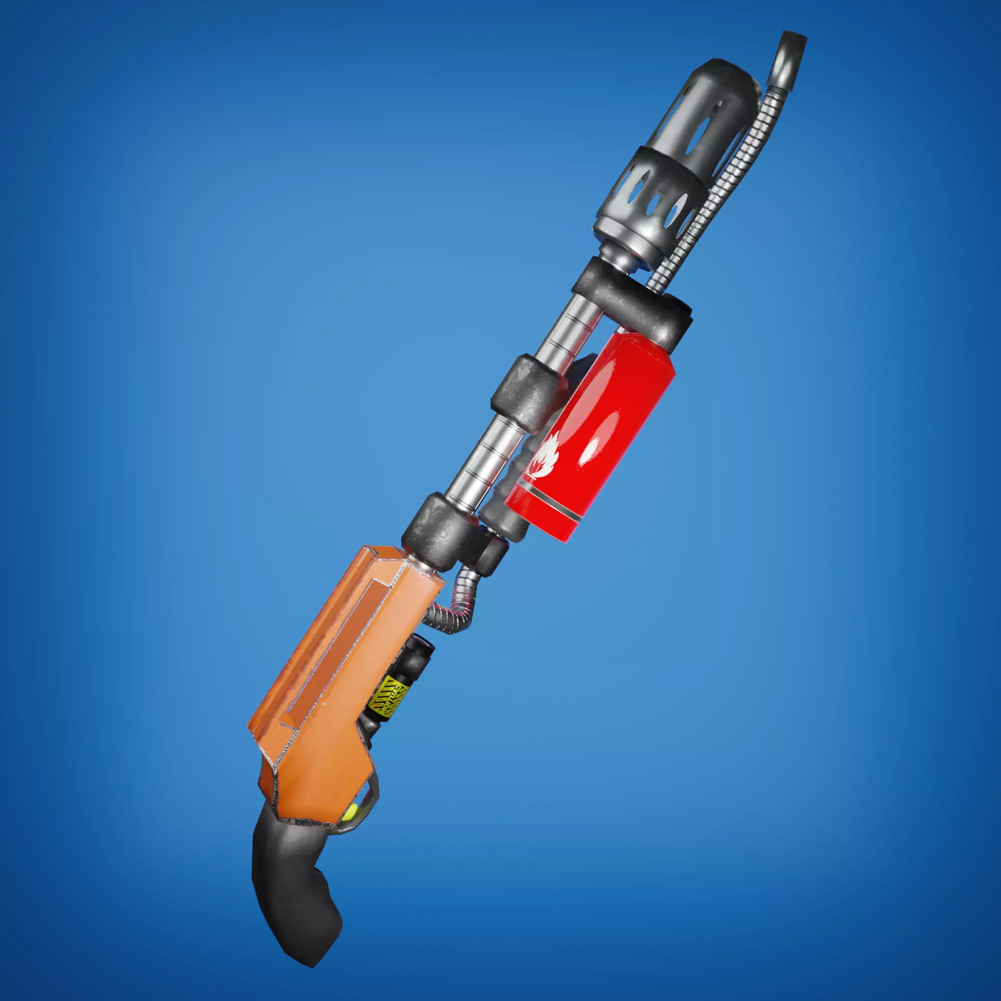 Shotgun Flamethrower  Low-poly 3D model_0