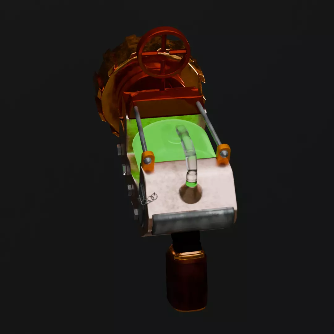 Sci-fi Fluid Gun Low-poly 3D model_0