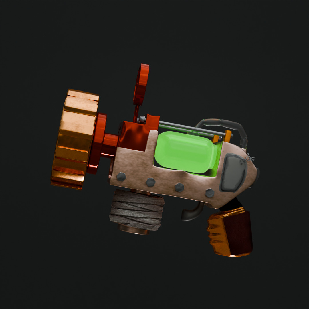 Sci-fi Fluid Gun Low-poly 3D model_3