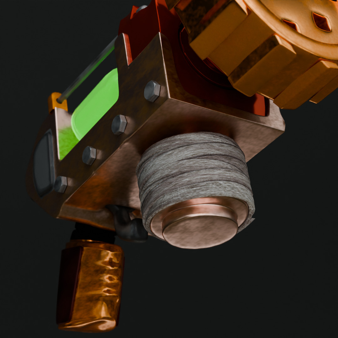 Sci-fi Fluid Gun Low-poly 3D model_5
