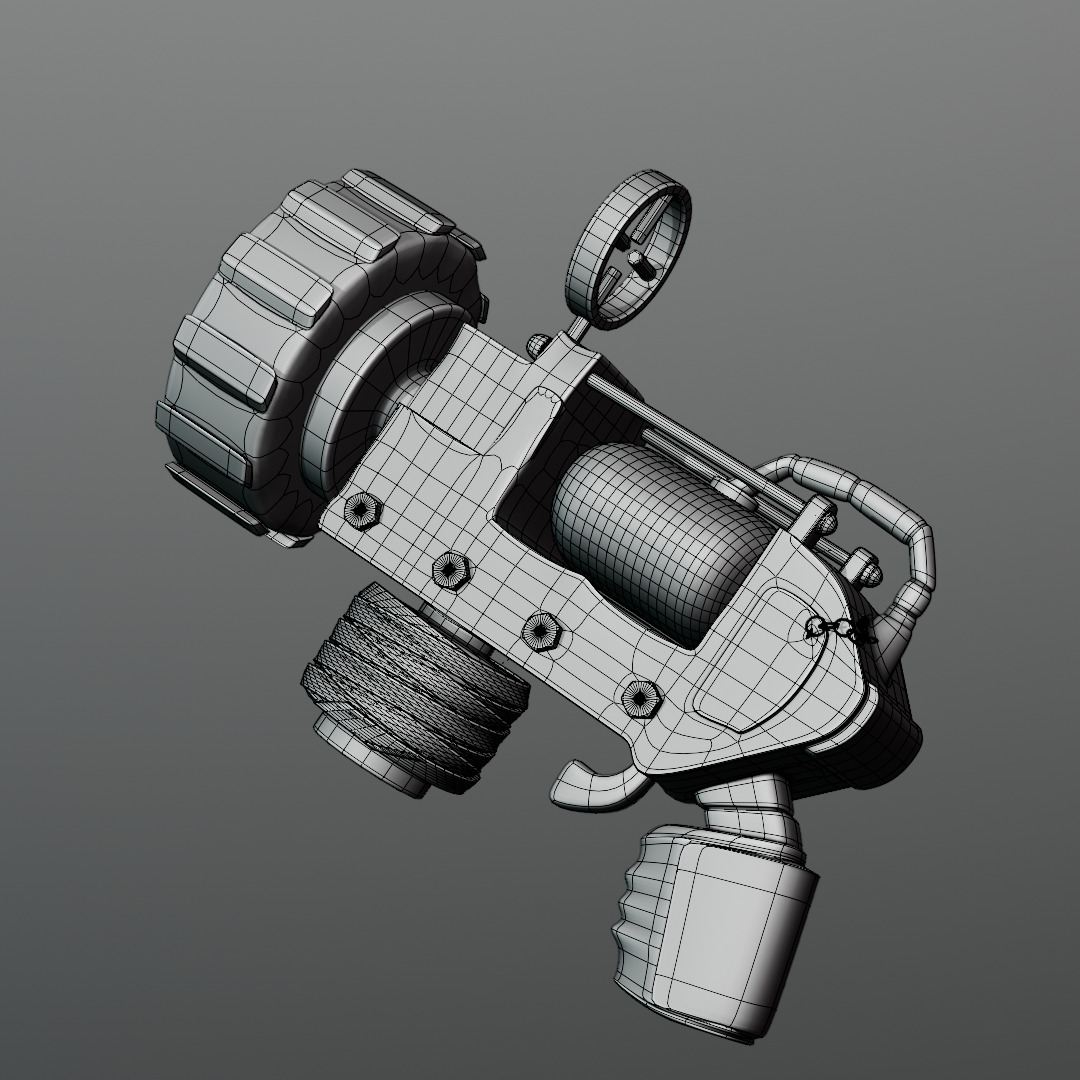 Sci-fi Fluid Gun Low-poly 3D model_4