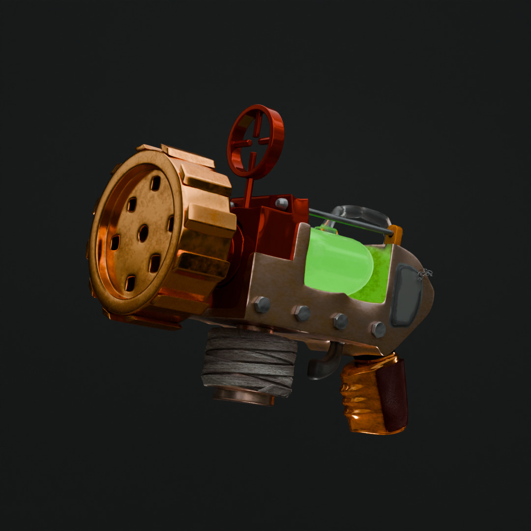 Sci-fi Fluid Gun Low-poly 3D model_2