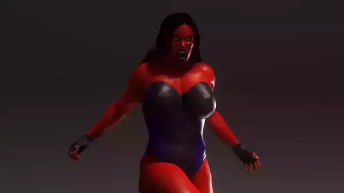 Red She-Hulk  Low-poly 3D model