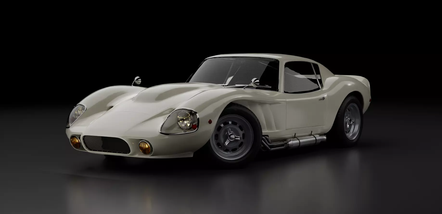 1960s Le Mans Style GT Racing Classic Coupe Low-poly 3D model