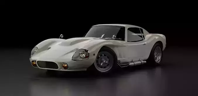 1960s  Le Mans Style GT Racing Classic Coupe Low-poly 3D model