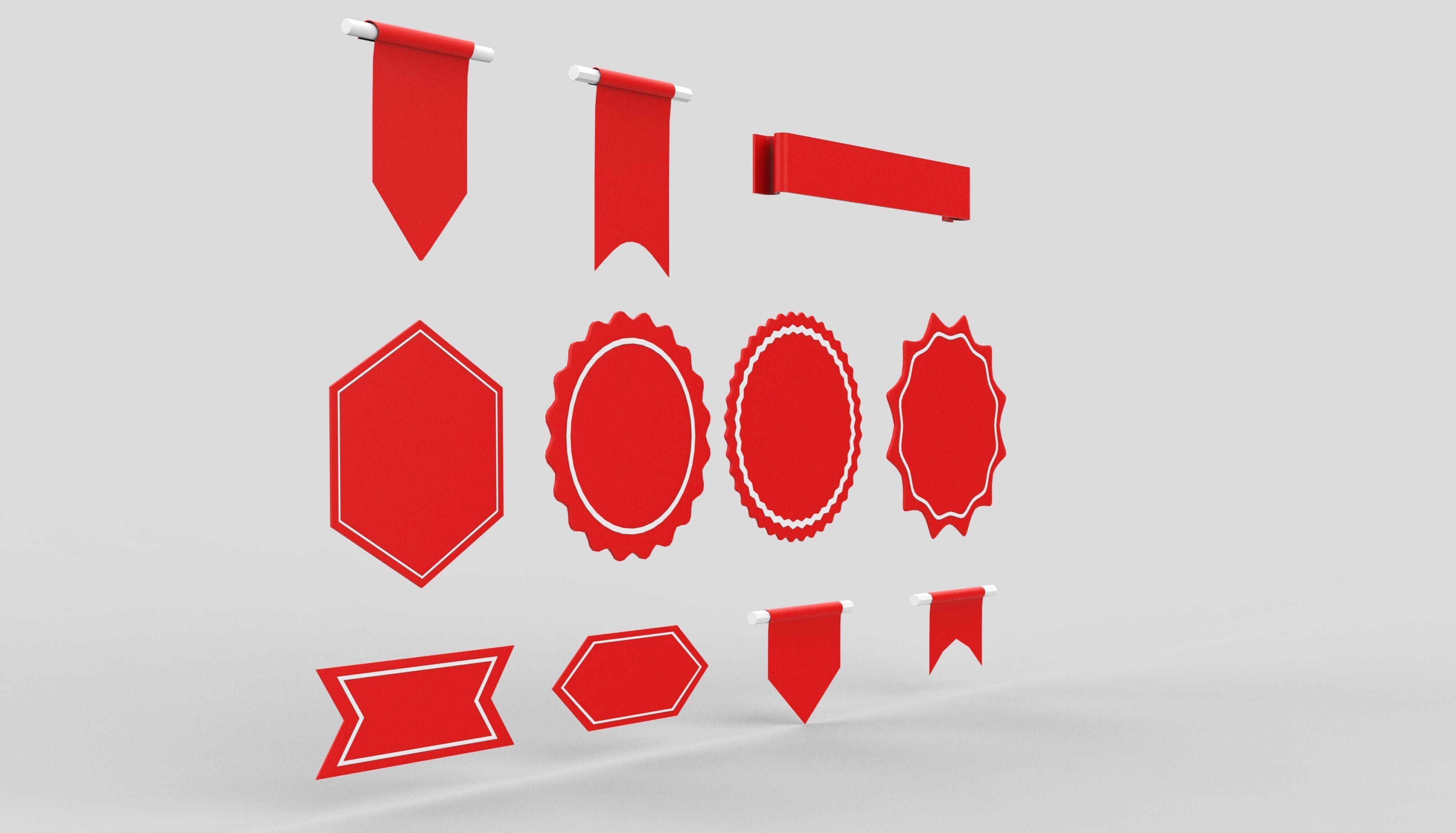 Ribbon Banner 3D model_4