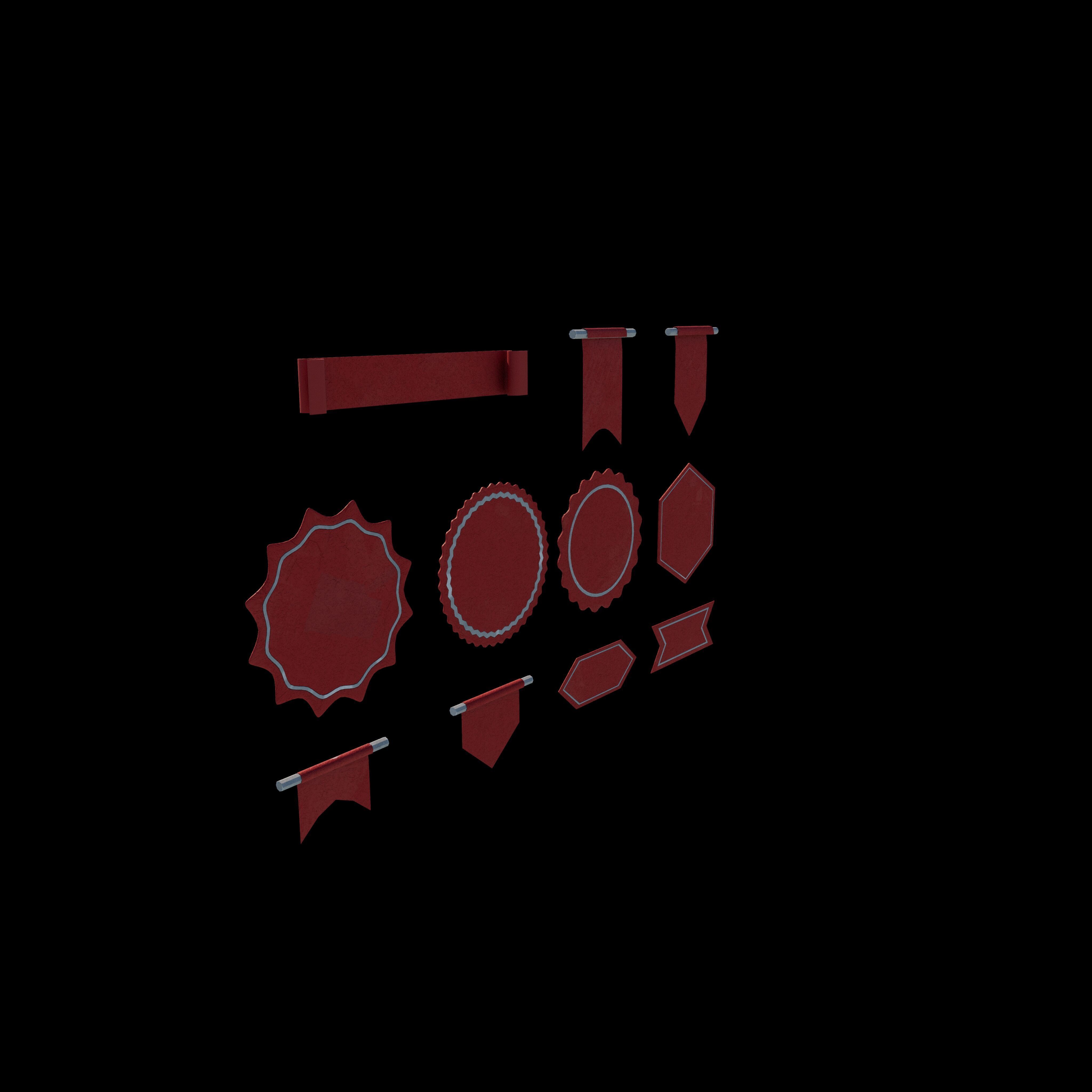 Ribbon Banner 3D model_7