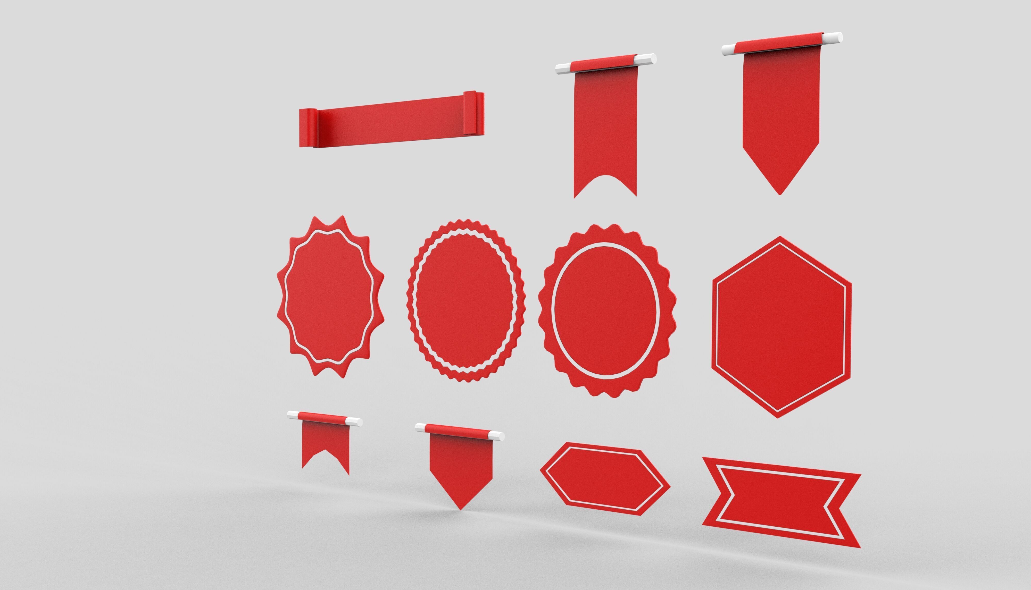 Ribbon Banner 3D model_2