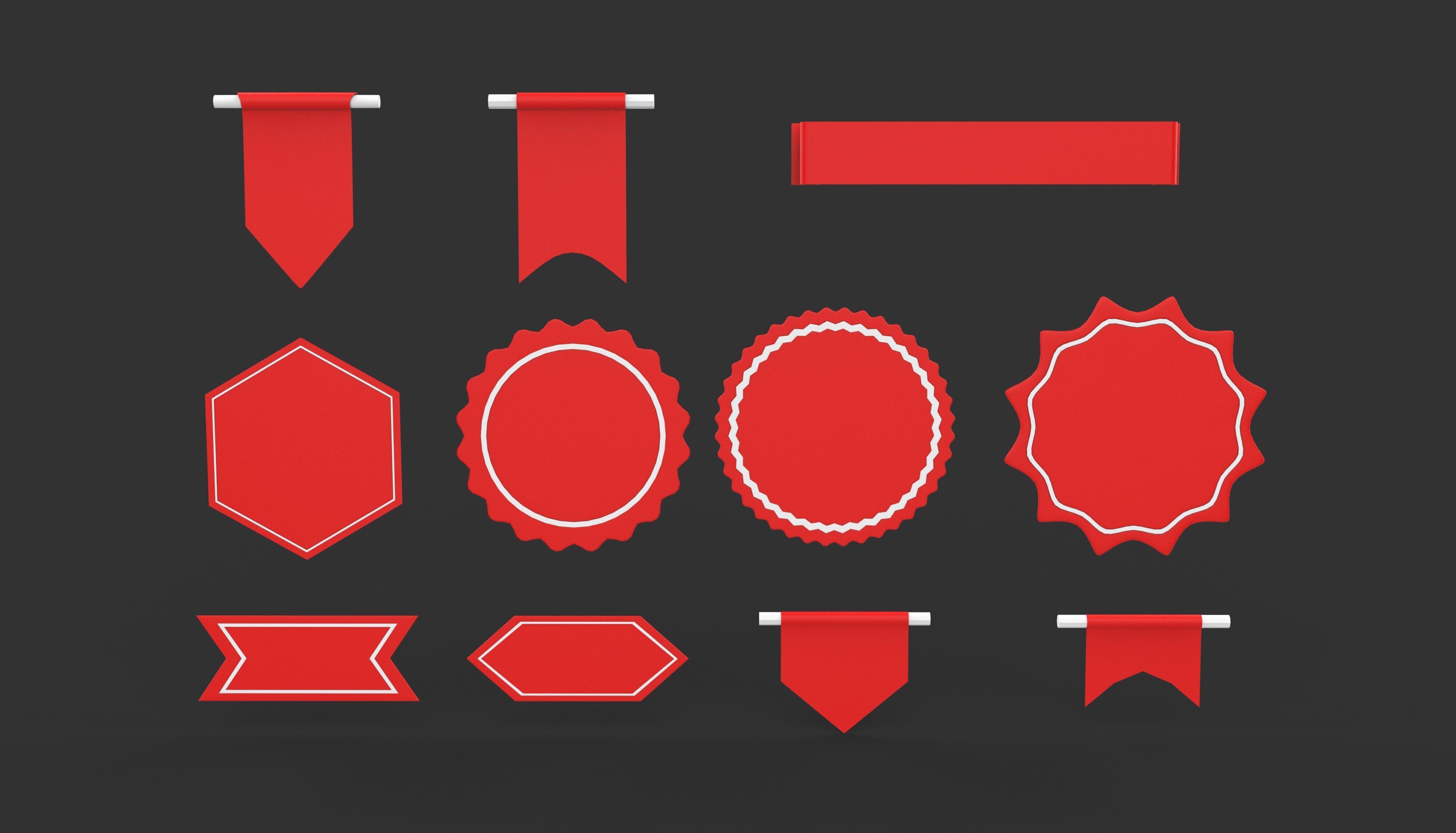 Ribbon Banner 3D model_6