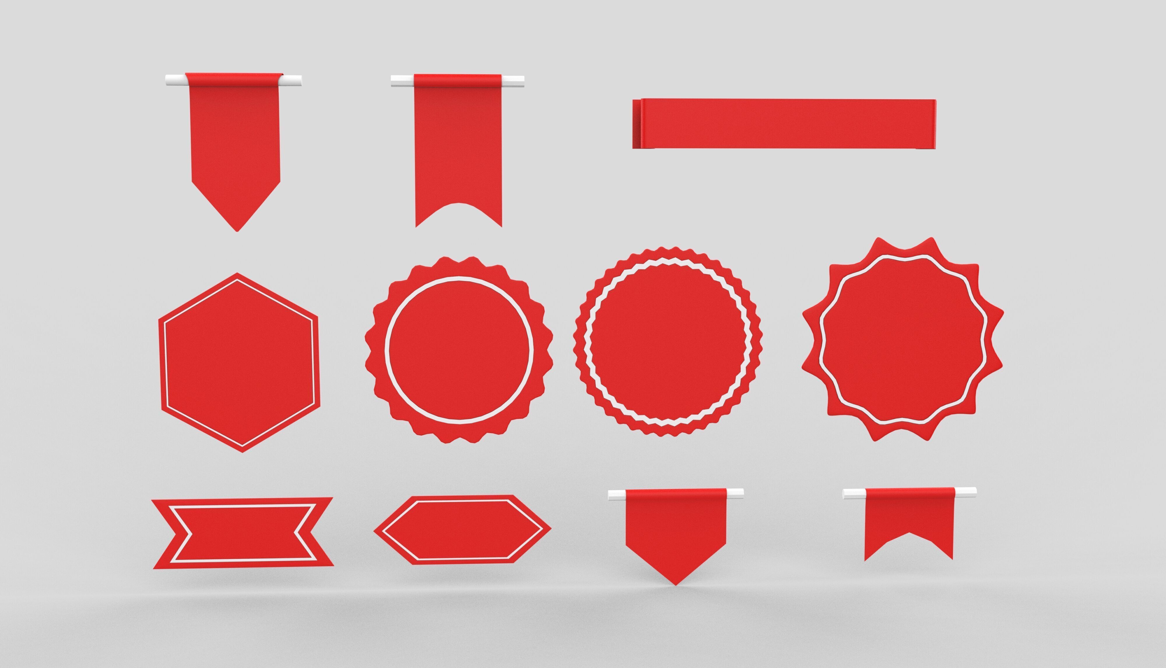 Ribbon Banner 3D model_11