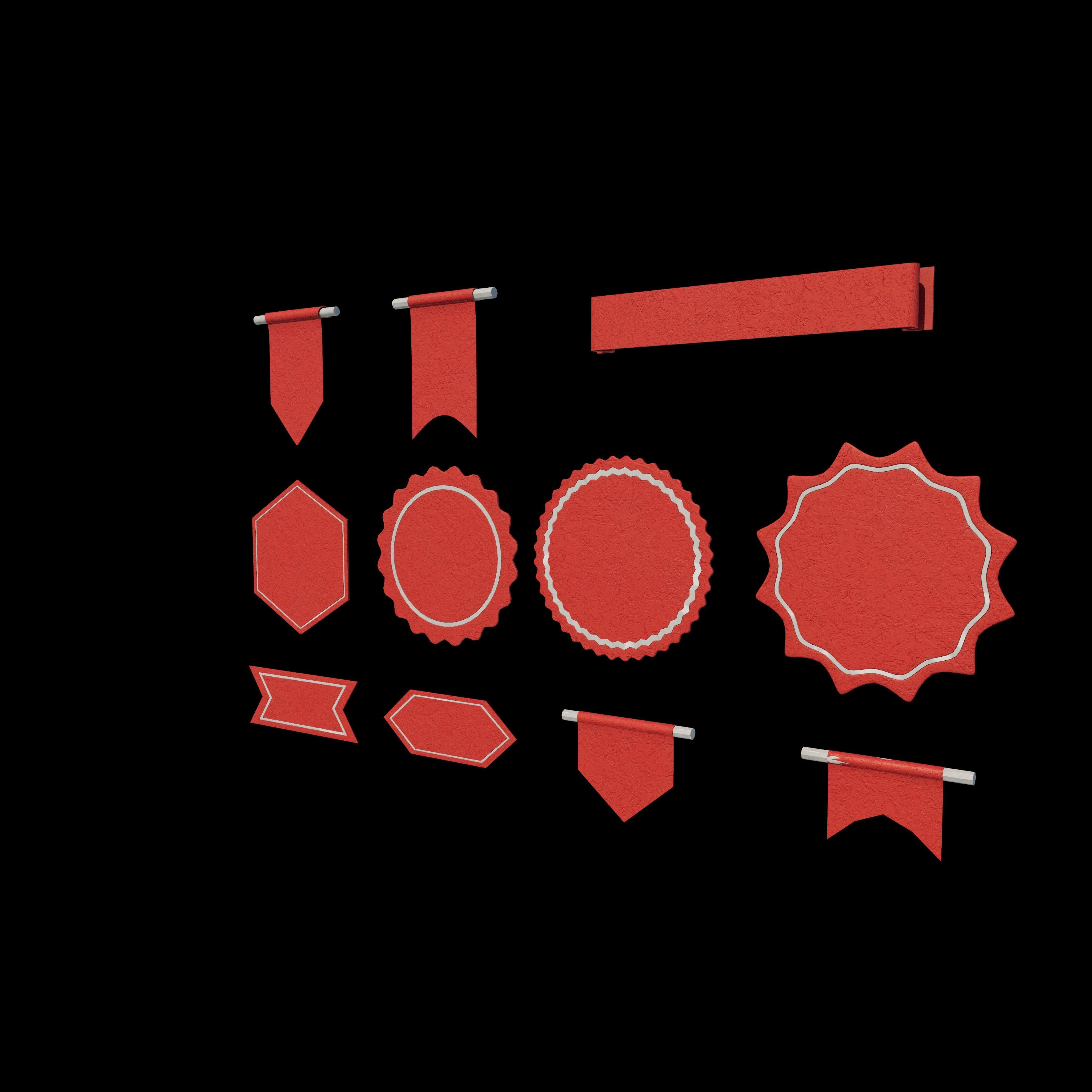 Ribbon Banner 3D model_9