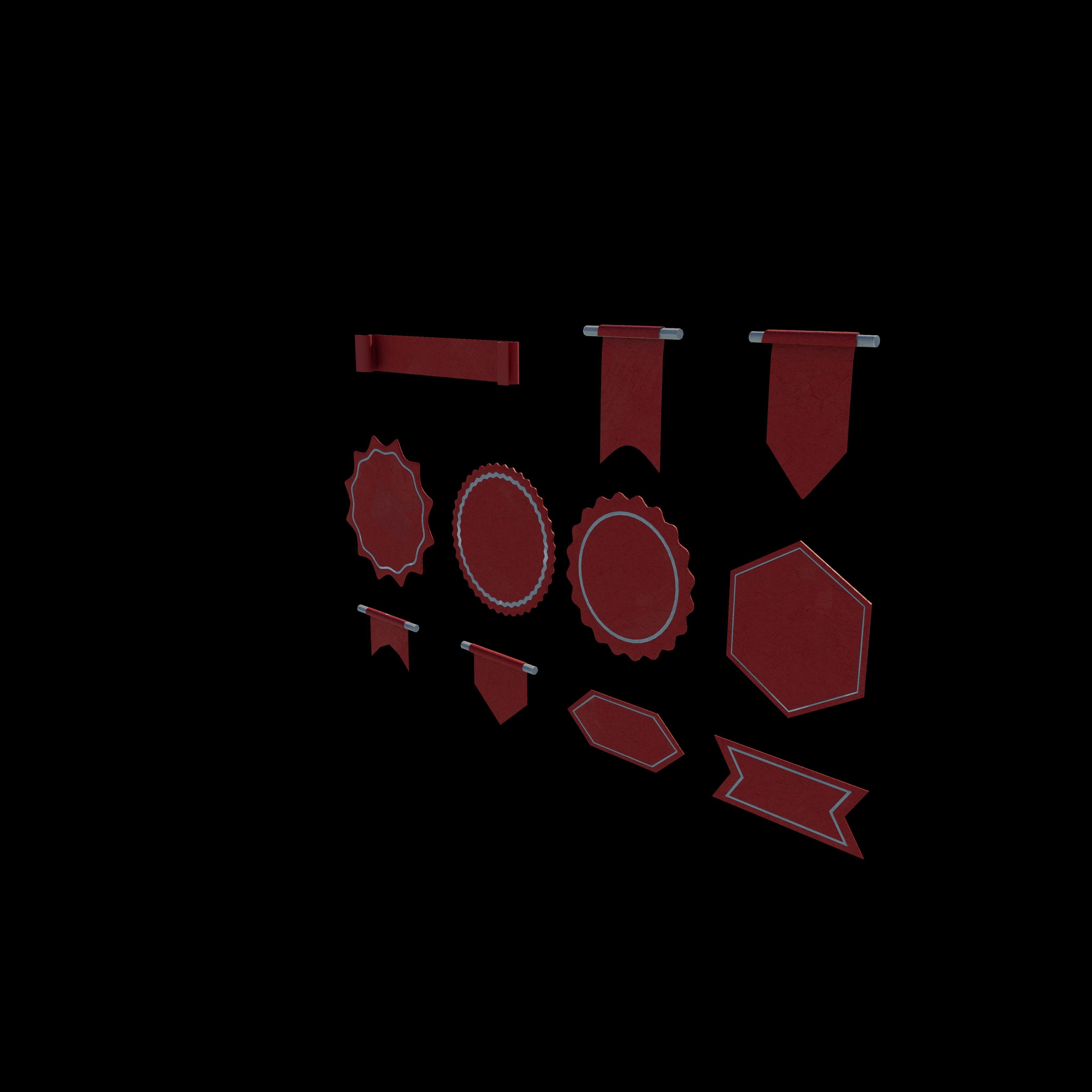 Ribbon Banner 3D model_10