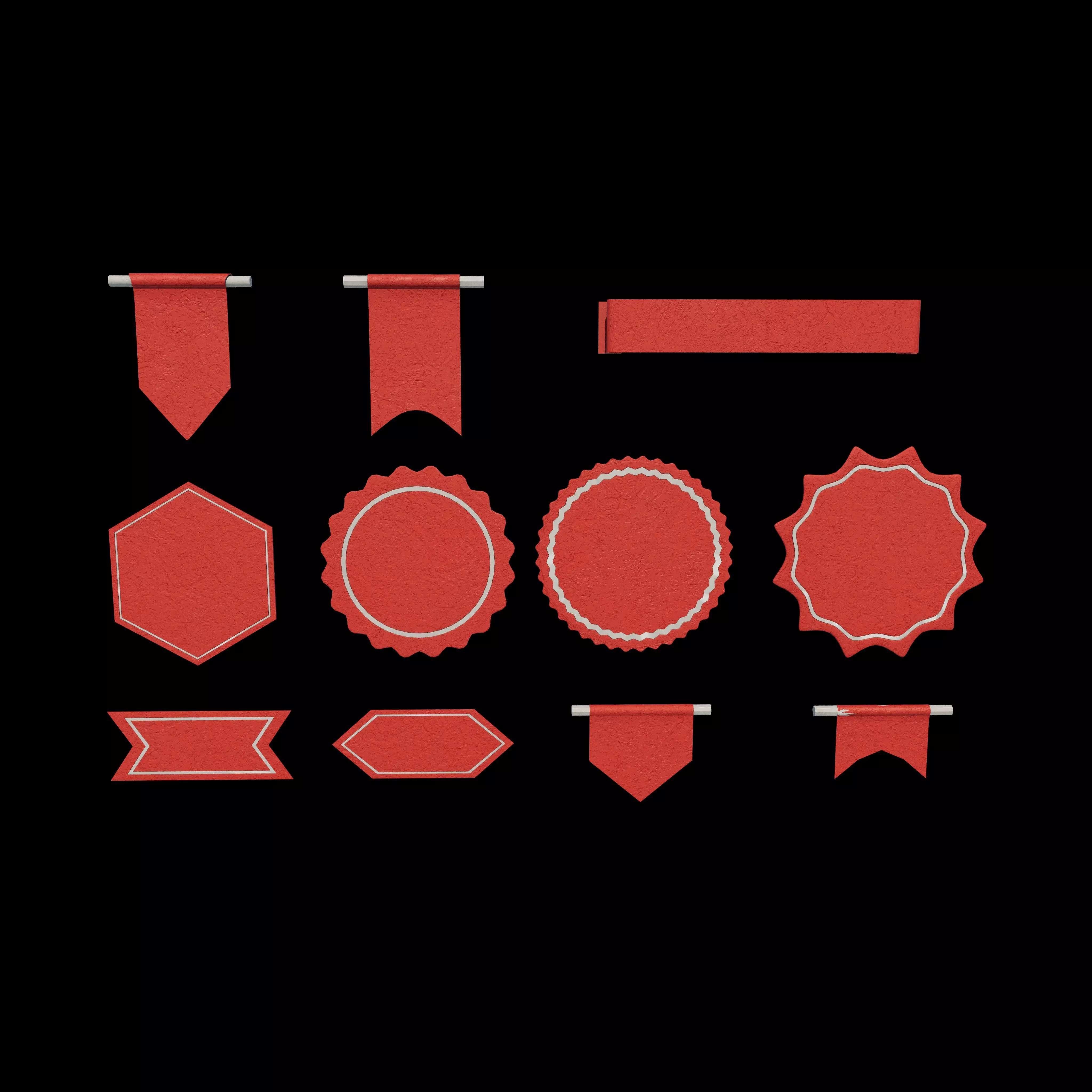 Ribbon Banner 3D model_0