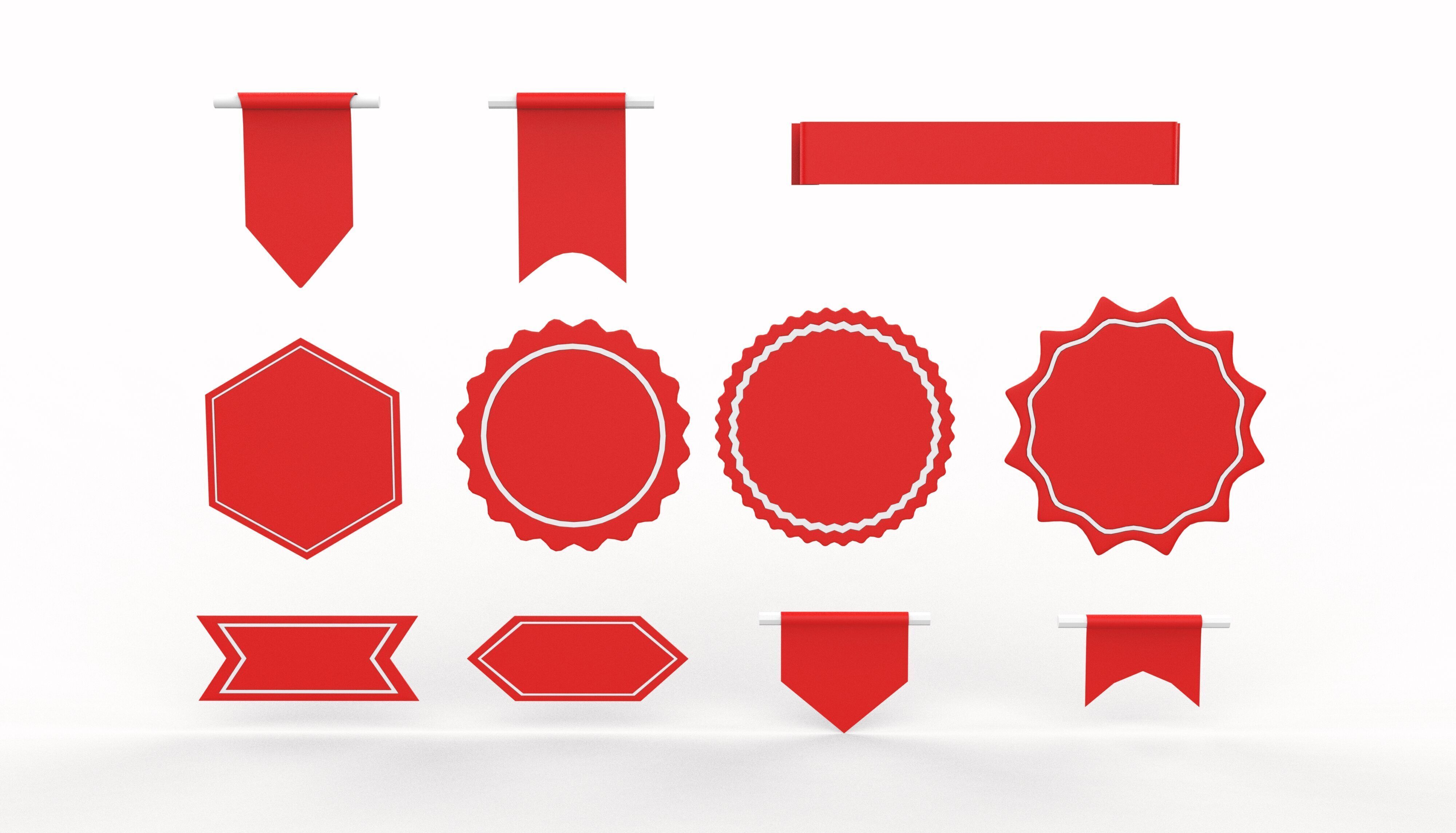 Ribbon Banner 3D model_12