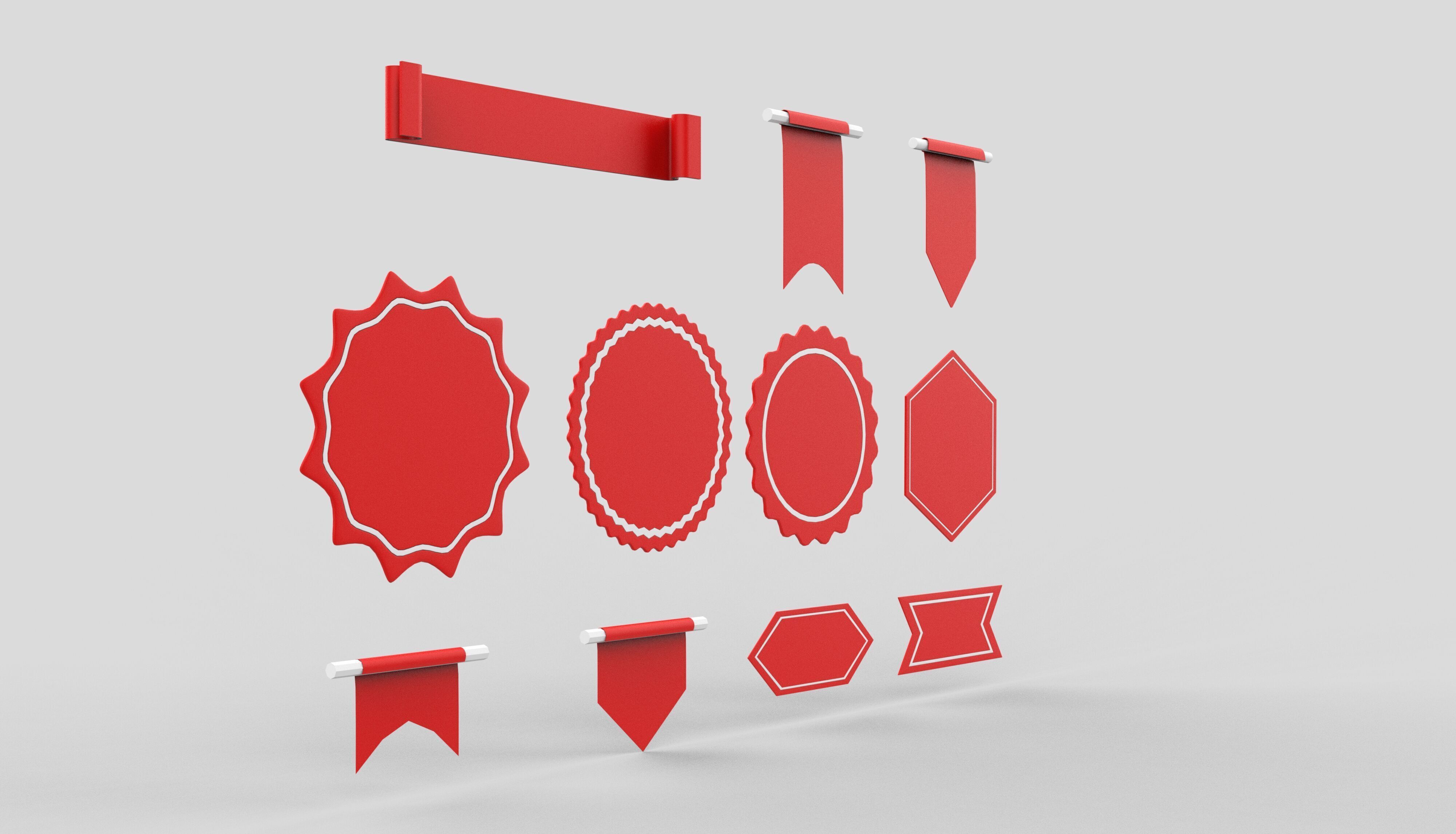 Ribbon Banner 3D model_3
