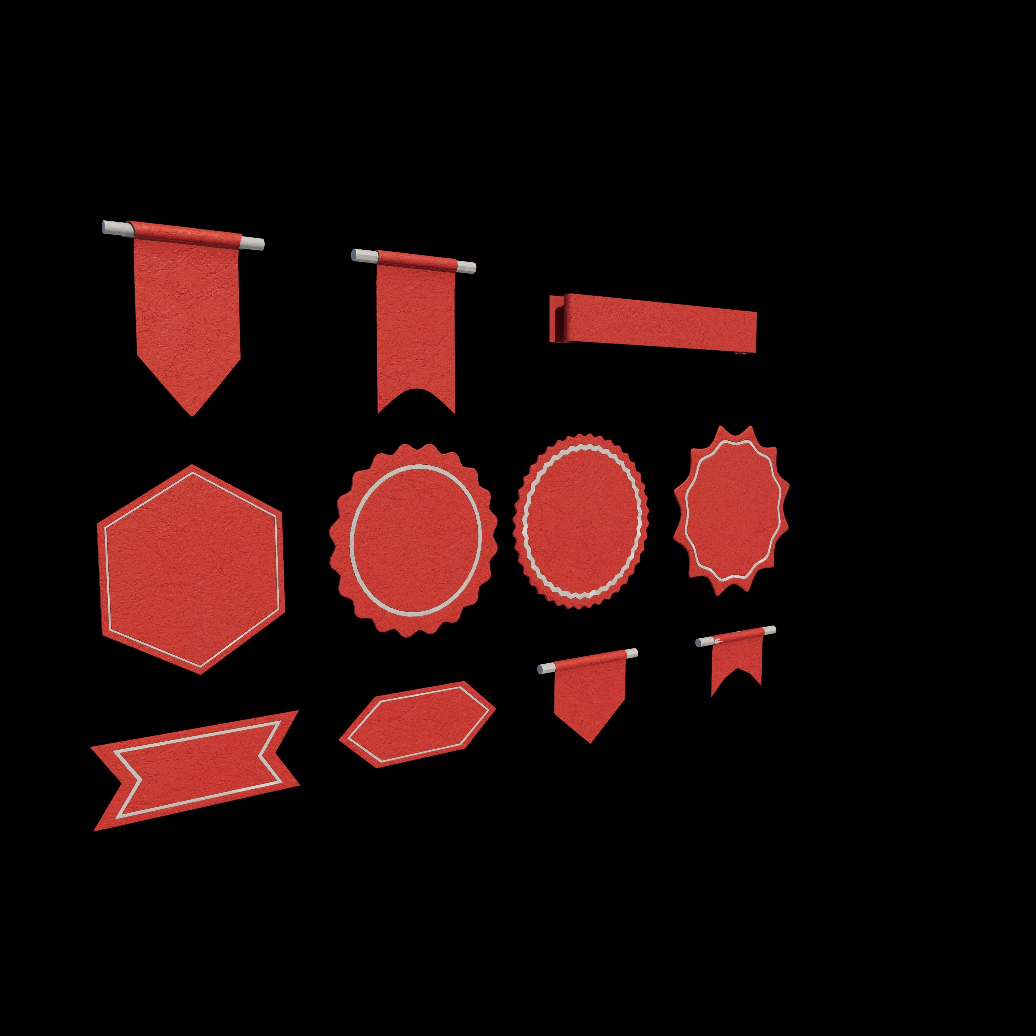 Ribbon Banner 3D model_8