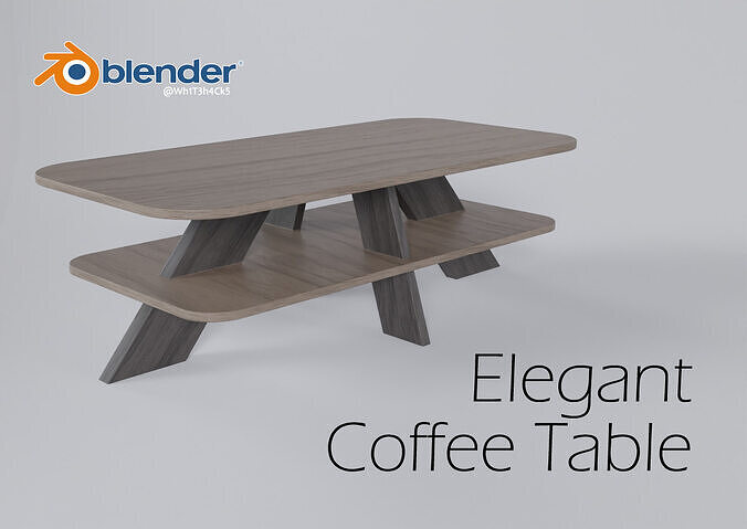 Elegant Coffee Table Low-poly 3D model