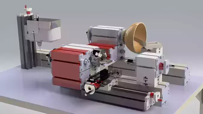 Manual Lathe and Milling Machine Workstation Wood and Metal