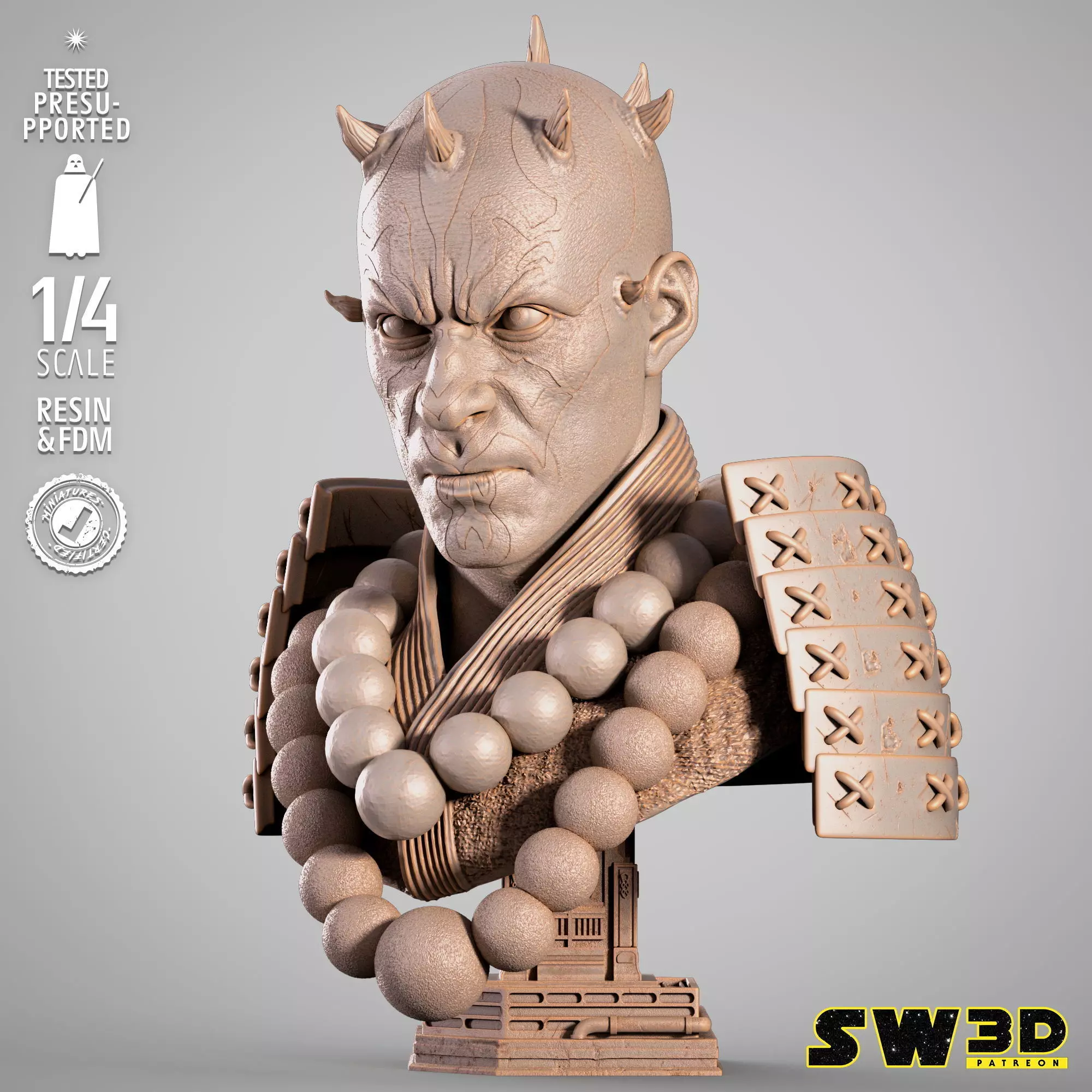 STAR WARS Darth Maul Samurai Portrait Bust 3D print model