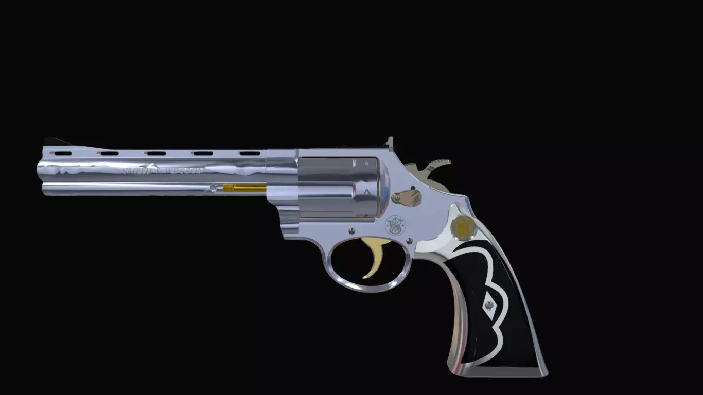 Revolver Low-poly 3D model
