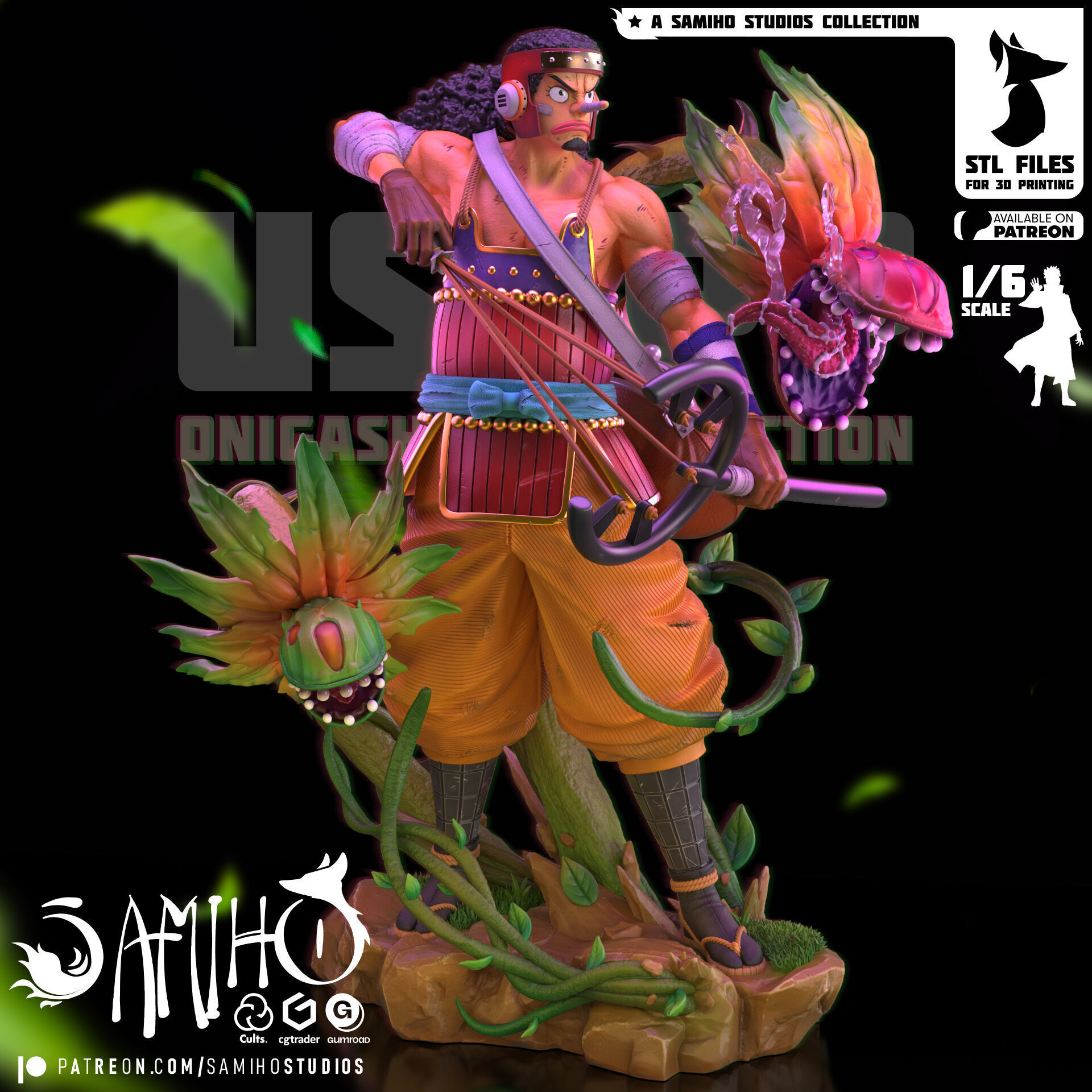Samiho Studios - Usopp Onigashima - STLs ready for printing 3D print model_1