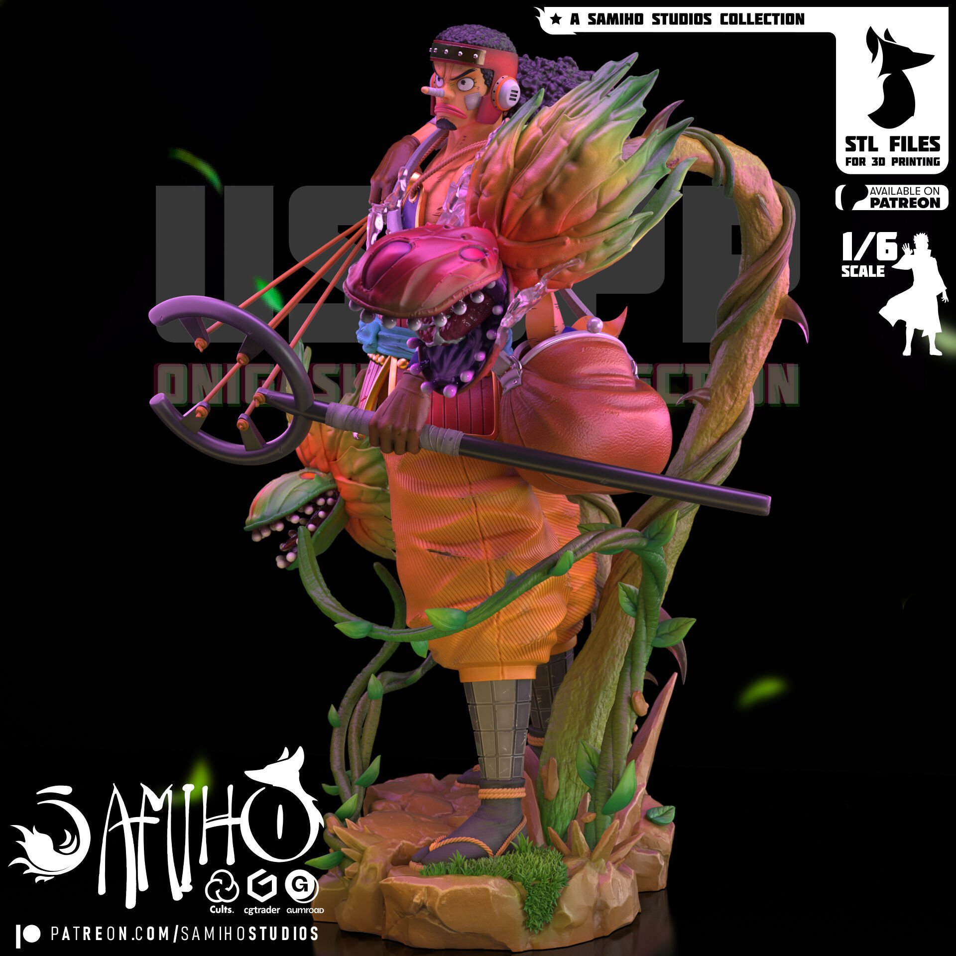 Samiho Studios - Usopp Onigashima - STLs ready for printing 3D print model_3