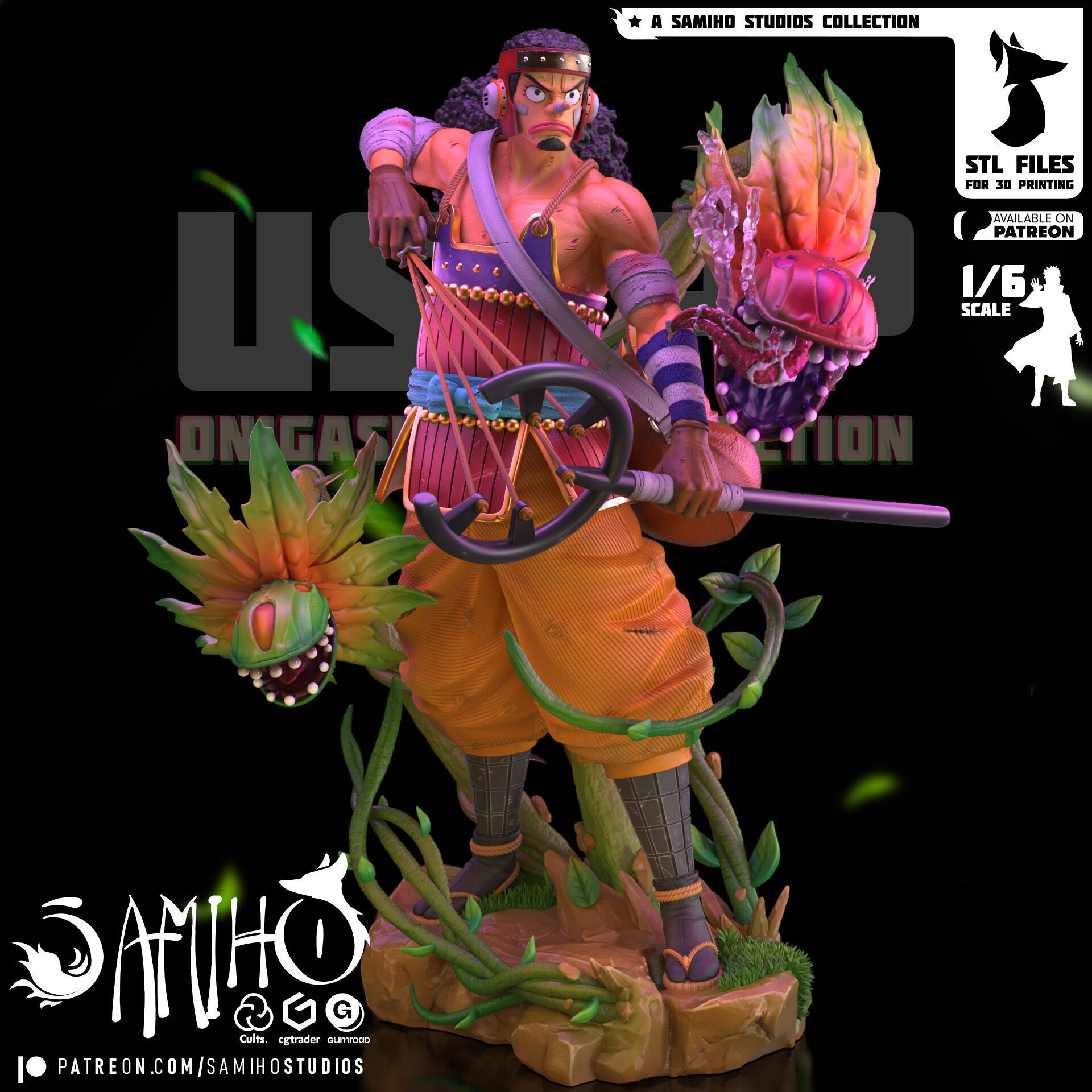Samiho Studios - Usopp Onigashima - STLs ready for printing 3D print model_2