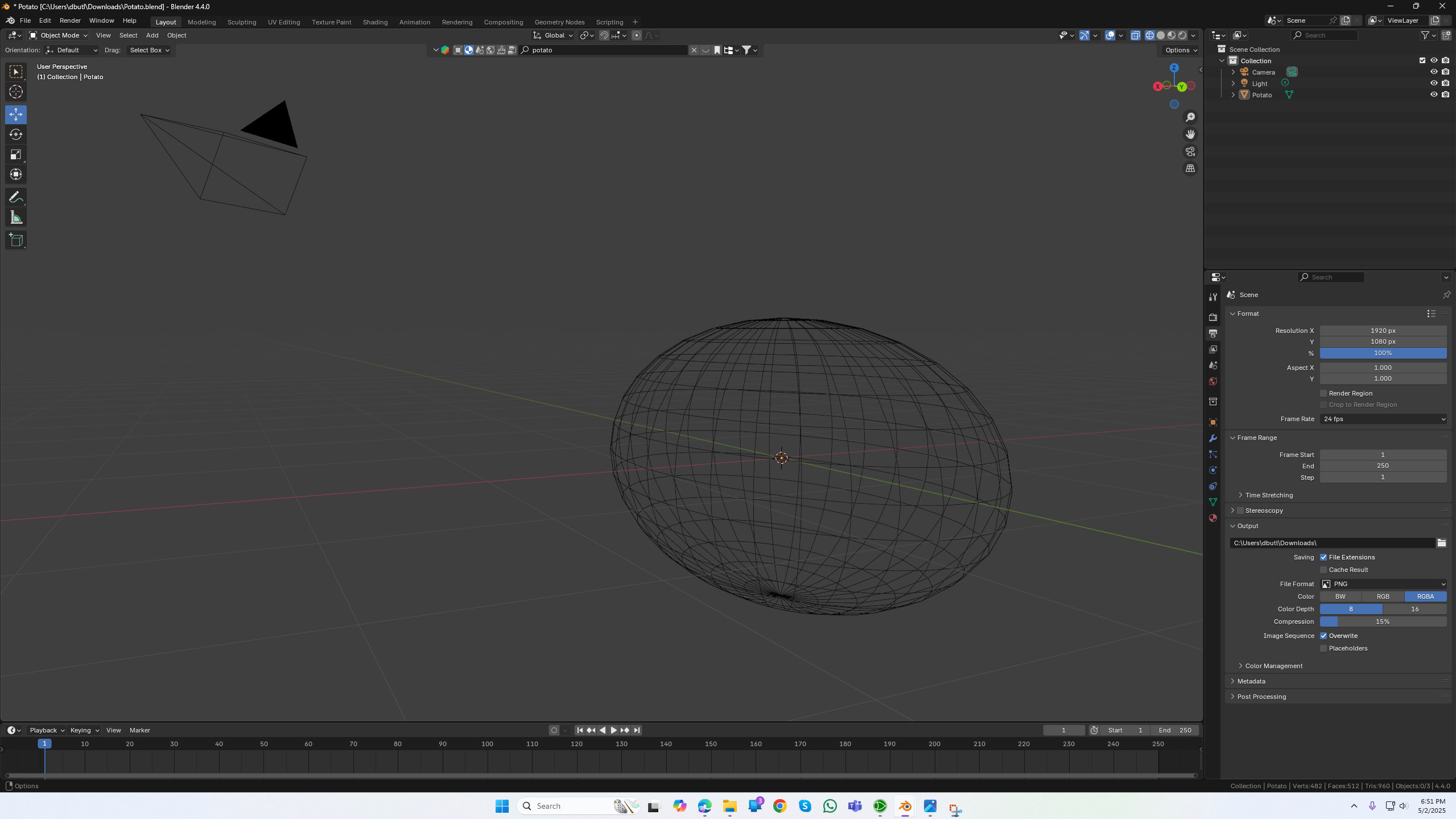 Potato with realistic textures Free low-poly 3D model_1