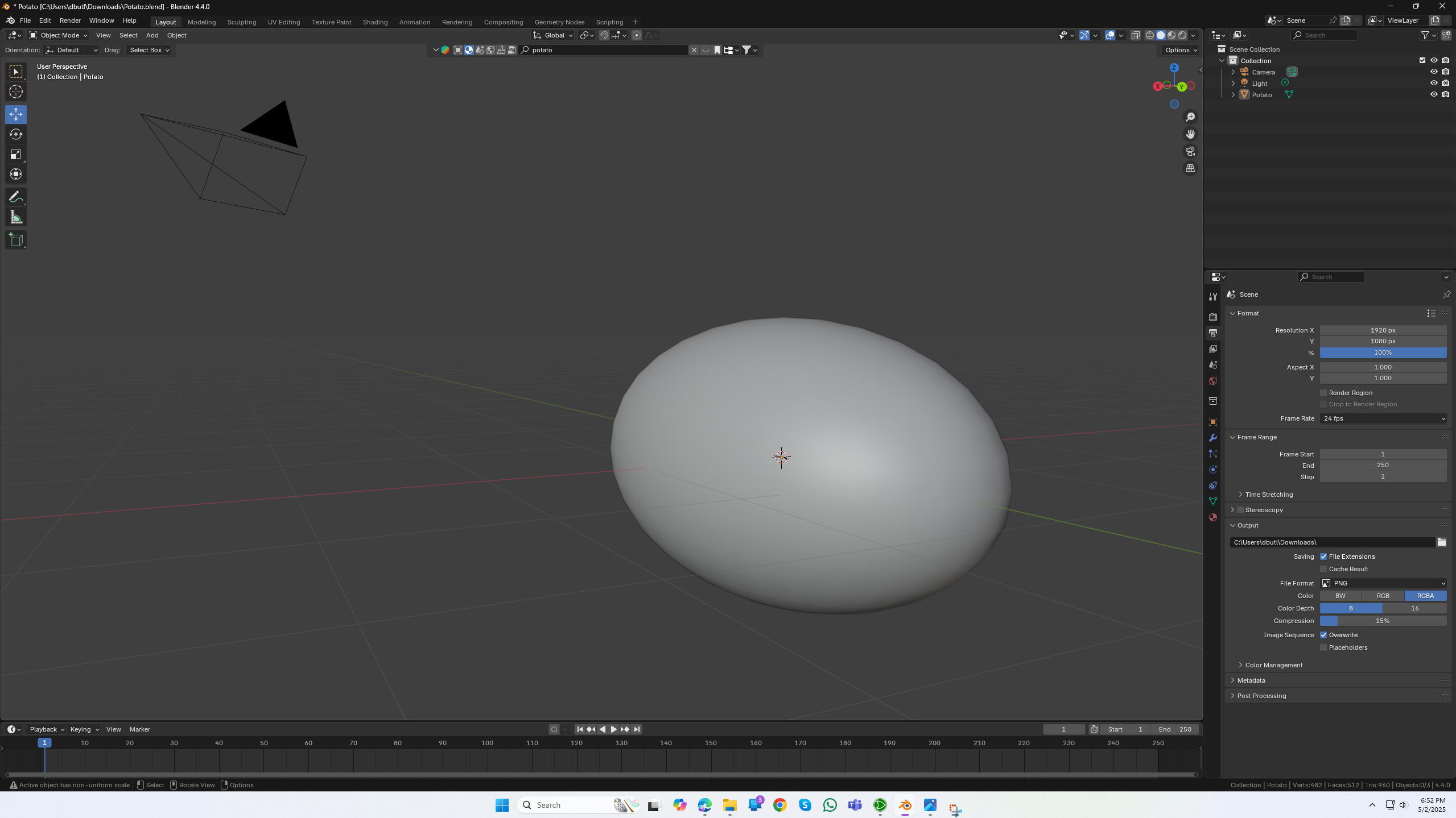 Potato with realistic textures Free low-poly 3D model_2