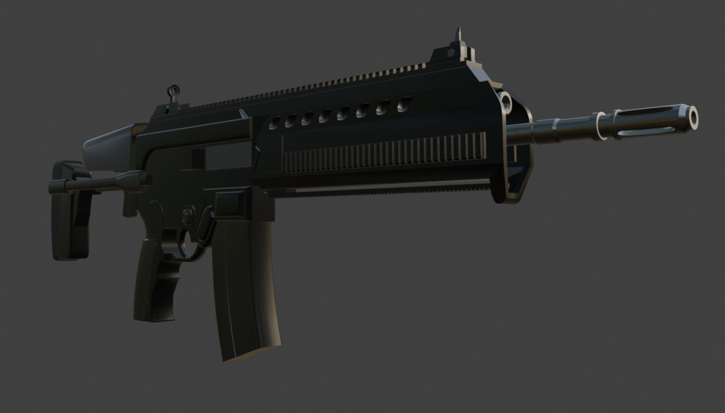 R27 Assault Rifle Low-poly 3D model_1