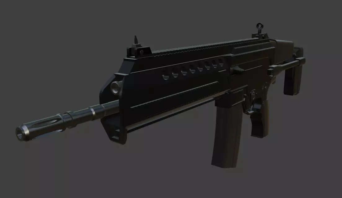 R27 Assault Rifle Low-poly 3D model_0