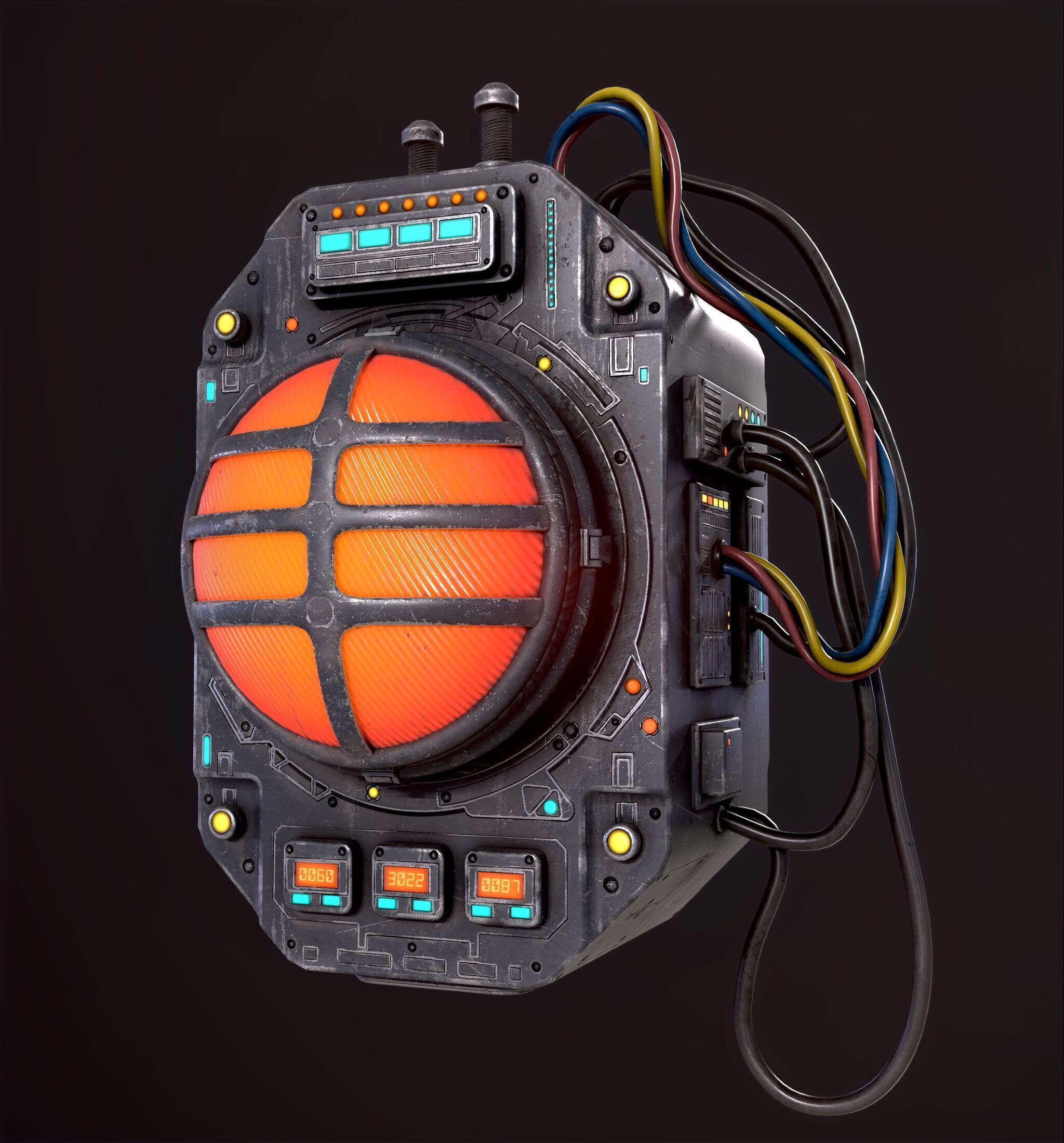 Sci Fi Signal Light Low-poly 3D model_14