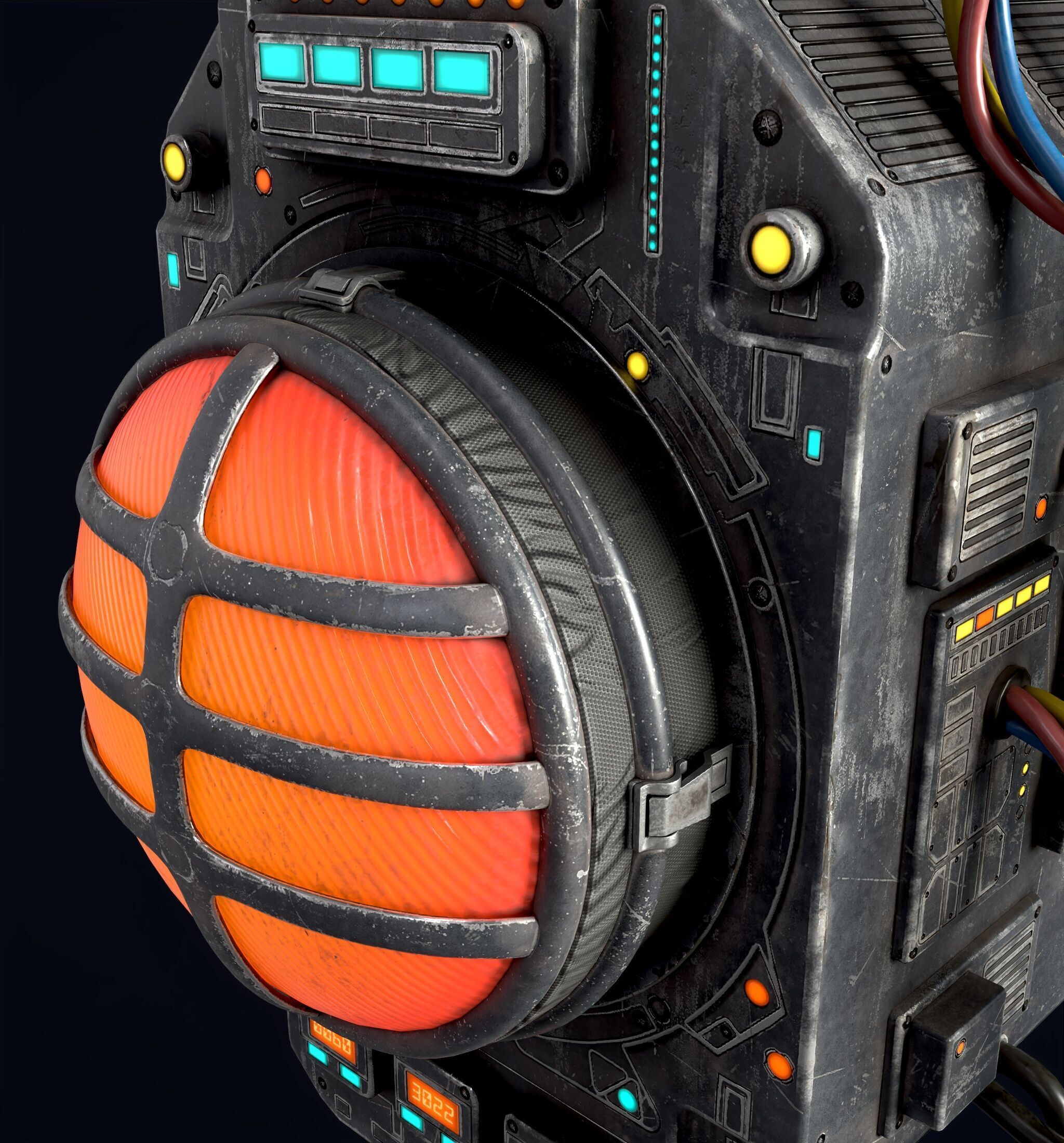 Sci Fi Signal Light Low-poly 3D model_6