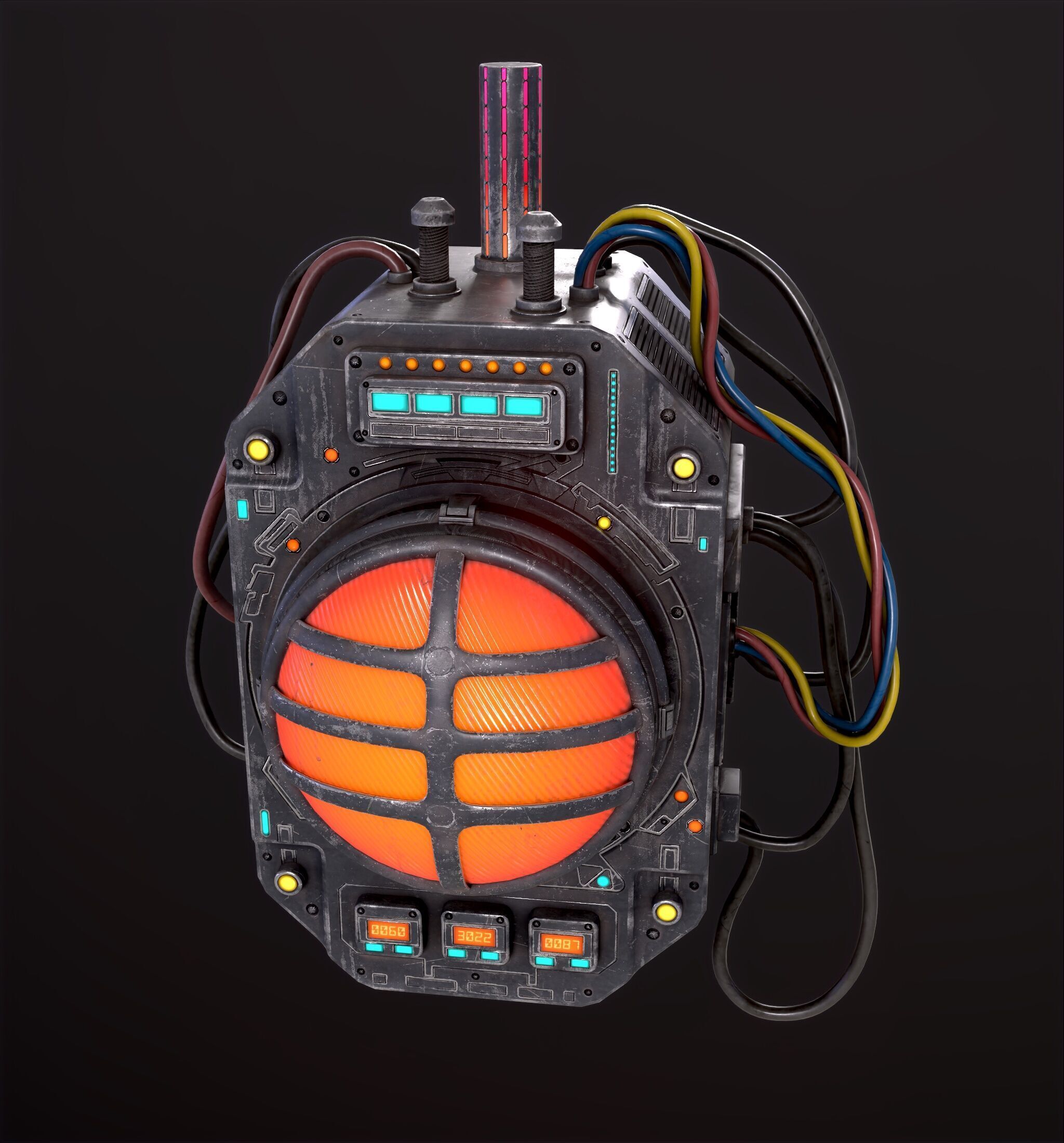 Sci Fi Signal Light Low-poly 3D model_13