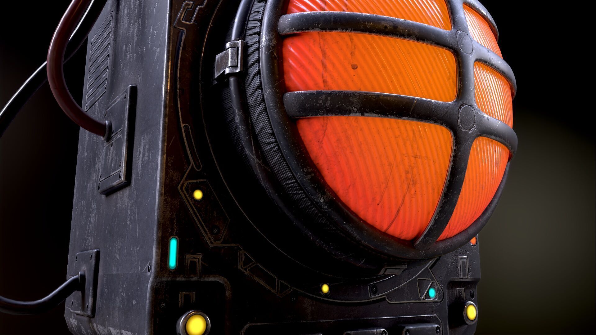 Sci Fi Signal Light Low-poly 3D model_36